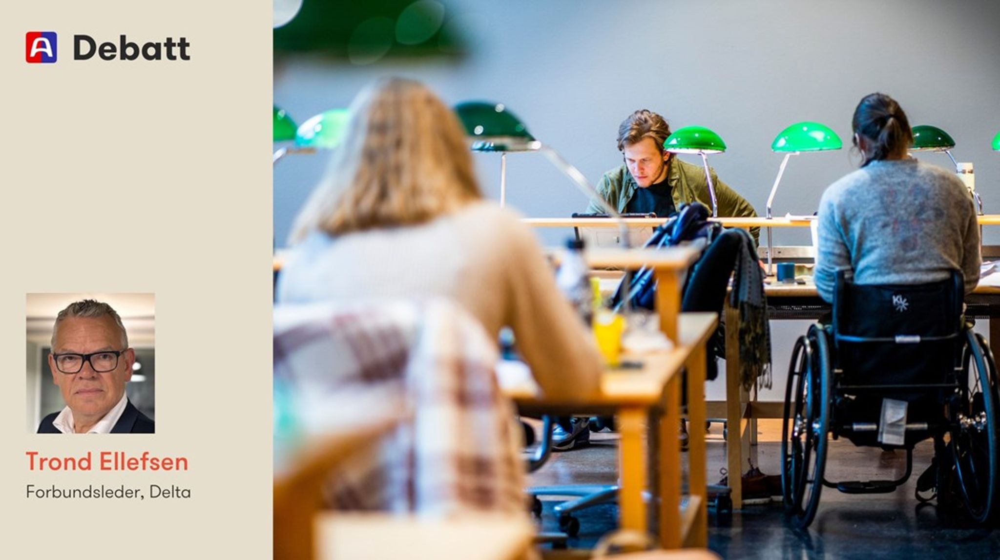 Det siste Arbeidslivsbarometeret til YS viser en markant økning blant unge som er bekymret for egen helse og som tror de må redusere arbeidsinnsatsen i løpet av de neste fem årene. At unge er urolige for sin fremtid i arbeidslivet, er en bekymring vi må ta på alvor, skriver Delta-lederen.