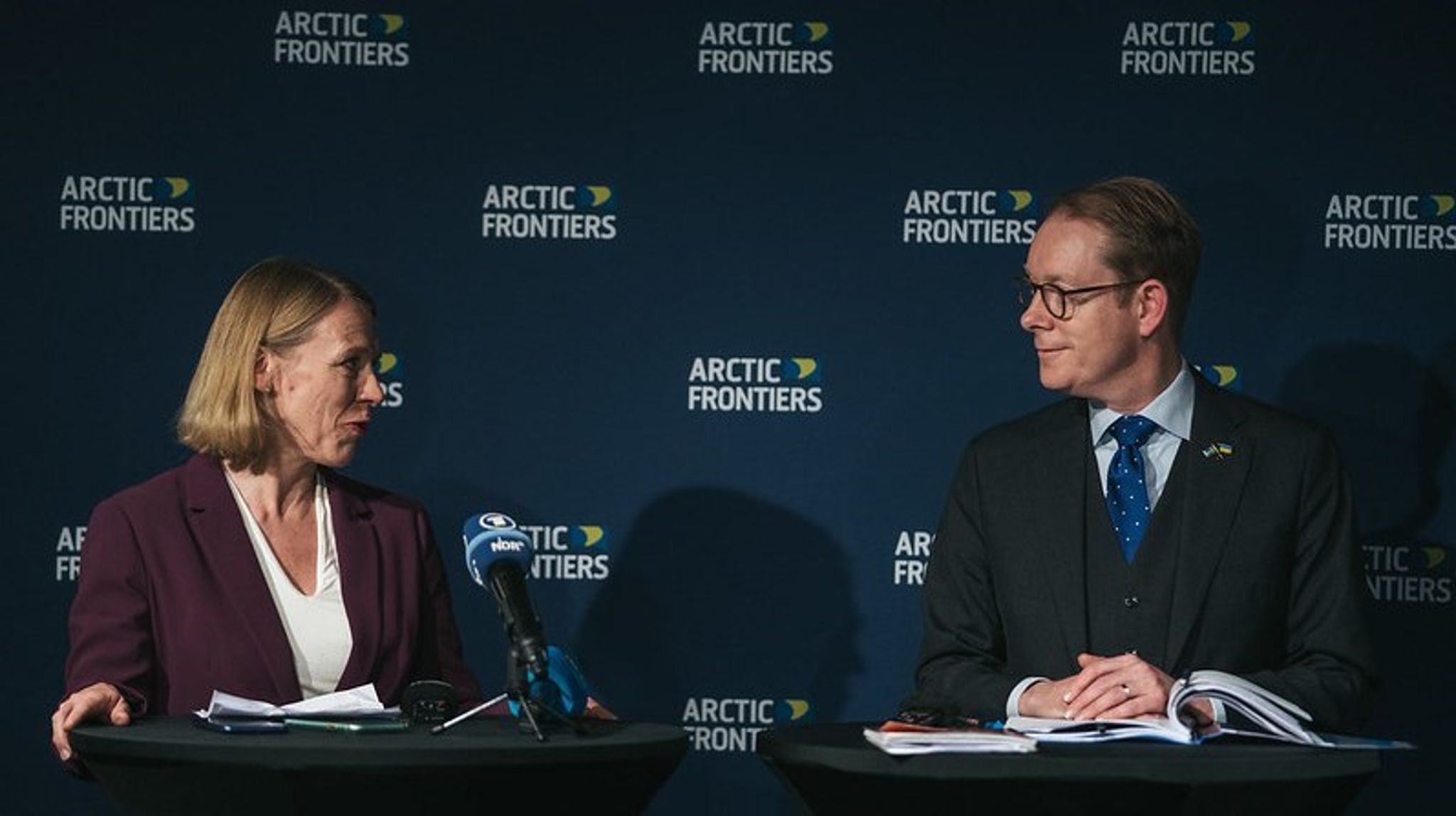 I mars legger den norske regjeringen fram et politisk program for det kommende formannskapet i Arktisk råd. Det sa Norges utenriksminister Anniken Huitfeldt da hun og hennes svenske kollega Tobias Billström besøkte konferansen Arctic Frontiers i Tromsø.