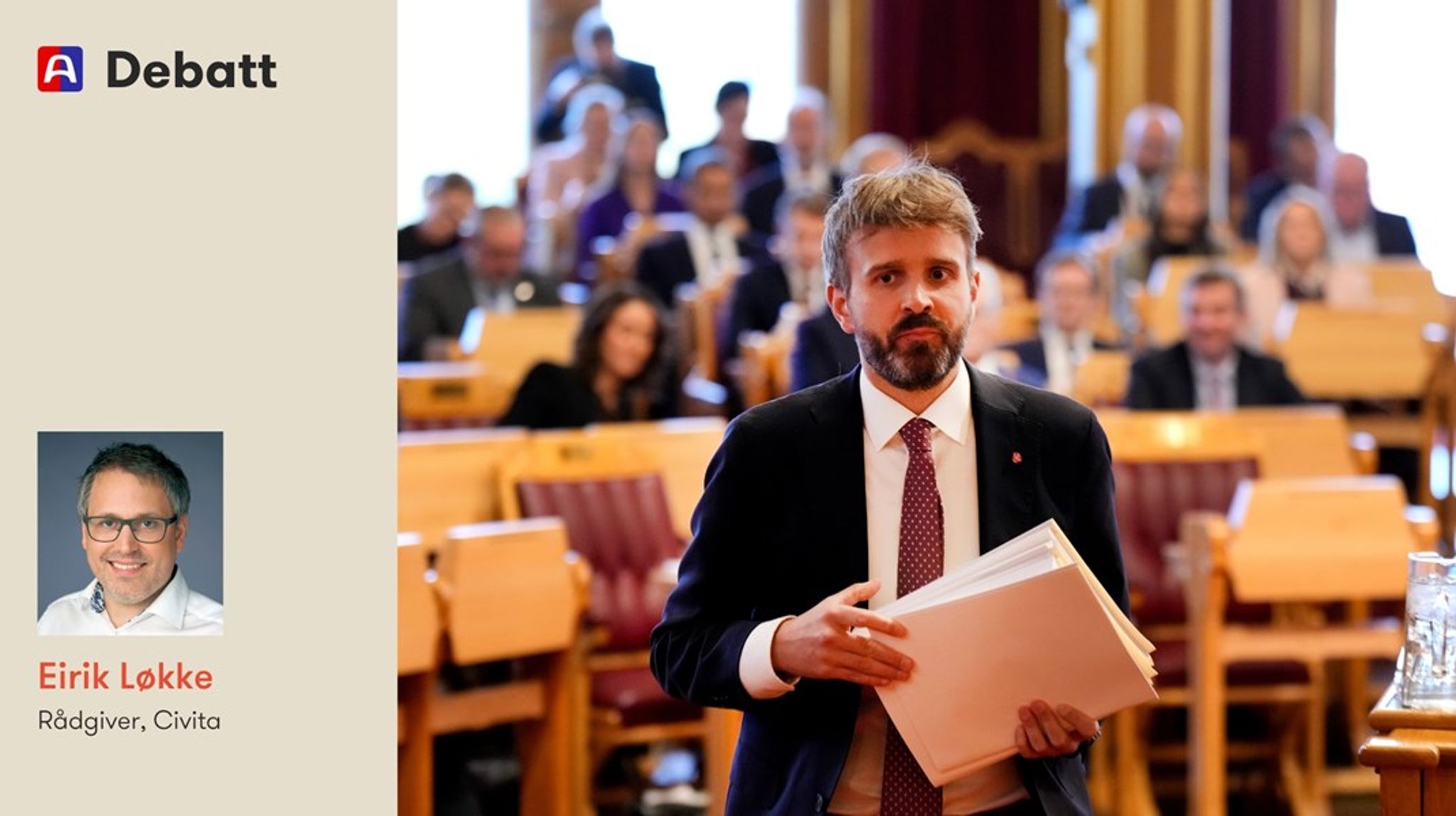 «At du knapt har en eneste politiker som argumenterer for dette på Stortinget, illustrerer at vi har en sykdom i norsk politikk; manglende vilje til å reformere velferdsstaten,» skriver Civita-rådgiver Eirik Løkke.