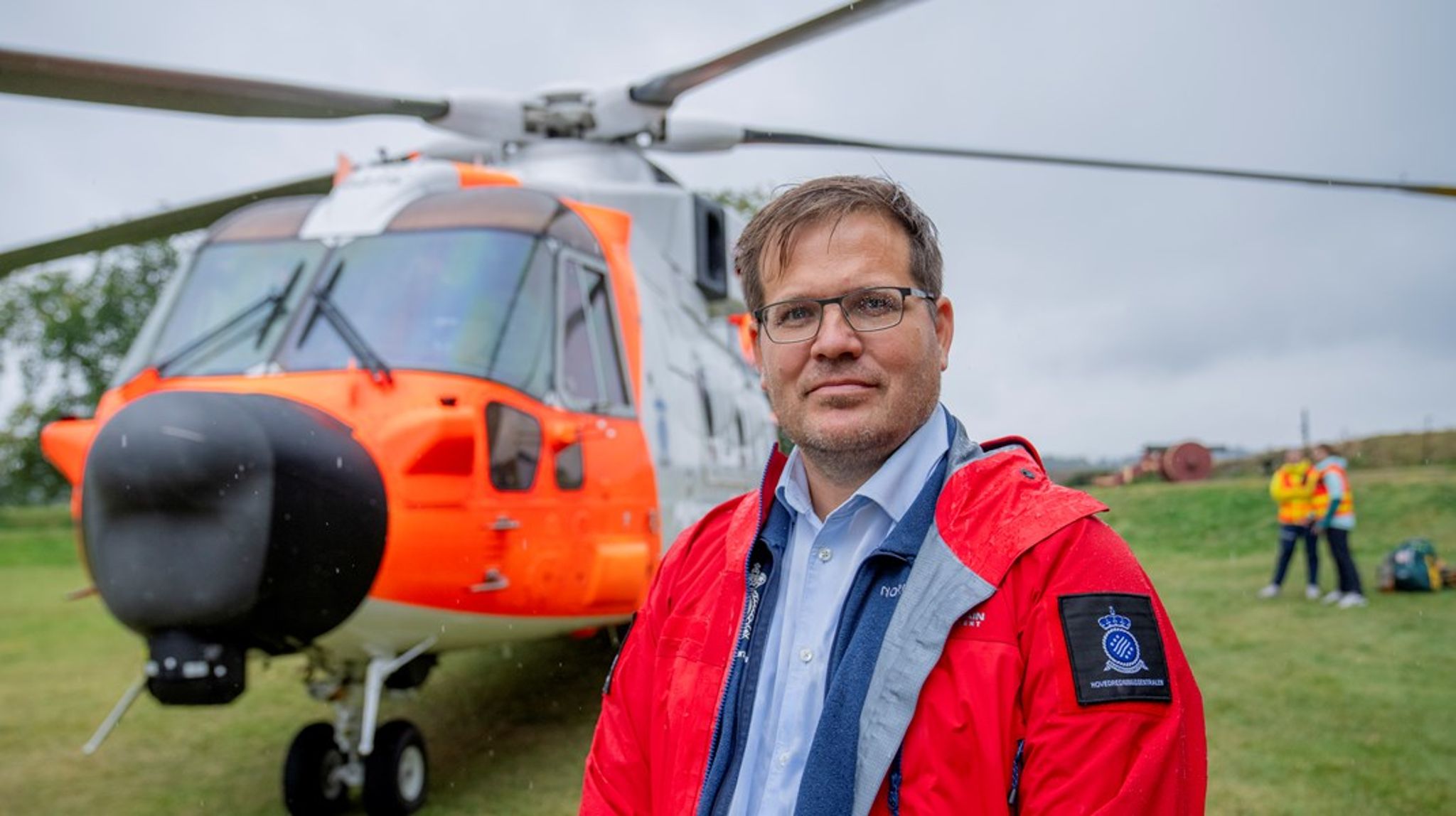 Direktør ved Hovedredningssentralen (HRS), Jon Halvorsen, ved mottakelsen av de siste SAR Queen-redningshelikoptre til Norge i fjor høst.
