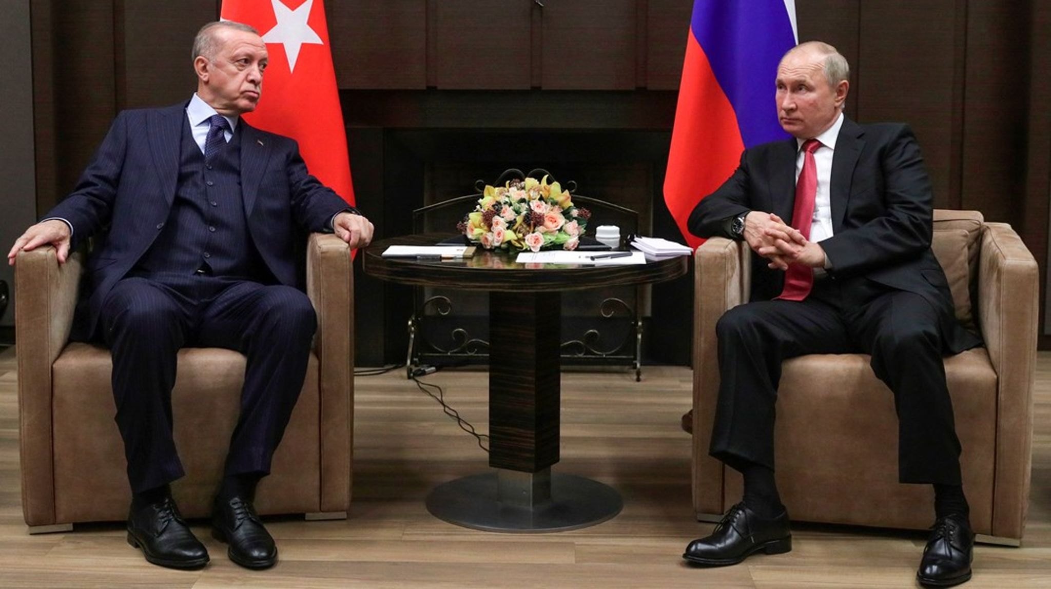 Russlands president Vladimir Putin og den tyrkiske presidenten Recep Tayyip Erdogan møttes i Russland, september 2021. Nå skal de, etter planen, møtes igjen.