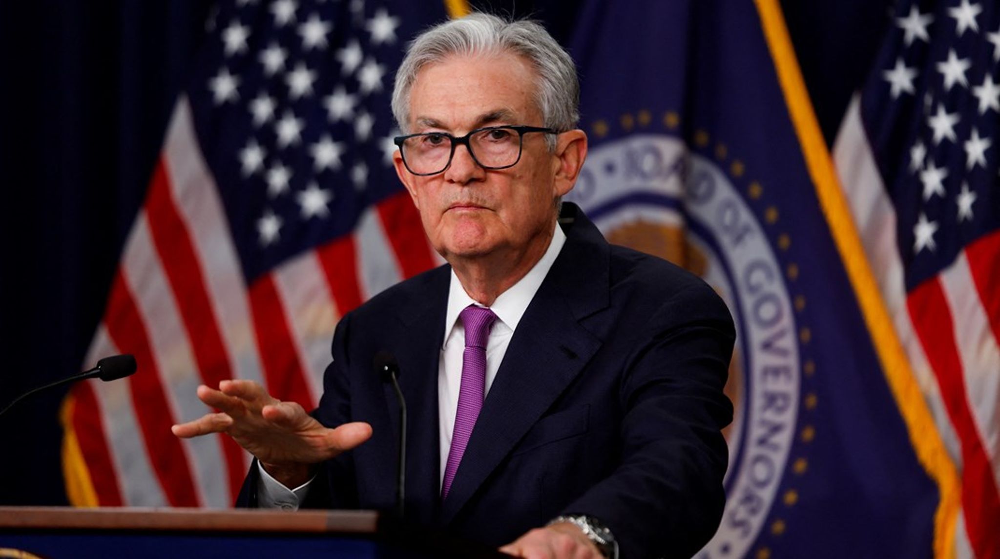 Sentralbanksjef (Chair of the Federal Reserve) Jerome Powell la onsdag forrige uke frem den amerikanske rentebeslutningen.