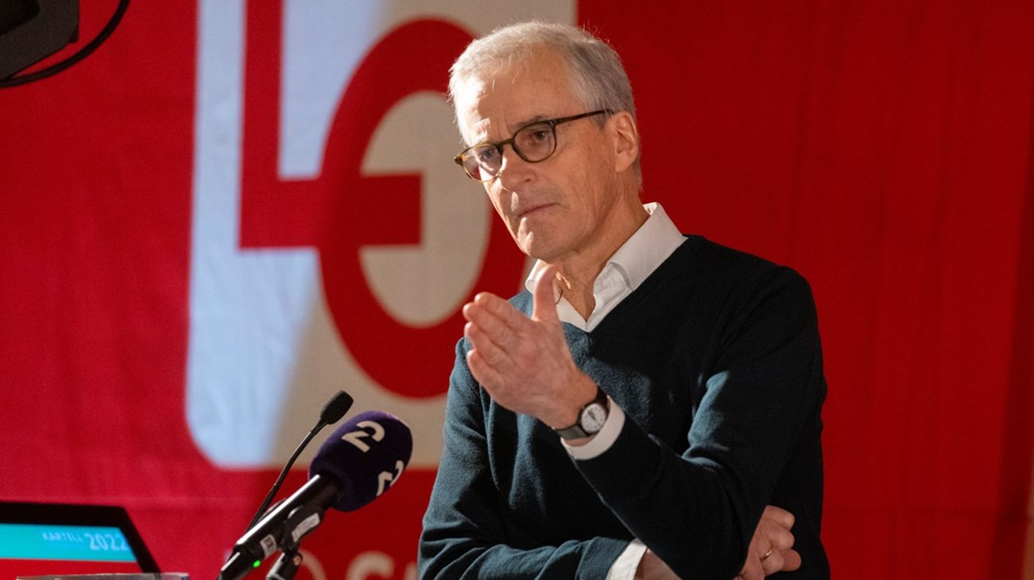 Statsminister Jonas Gahr Støre på den tradisjonsrike kartellkonferansen på Pers Hotell på Gol i 2022