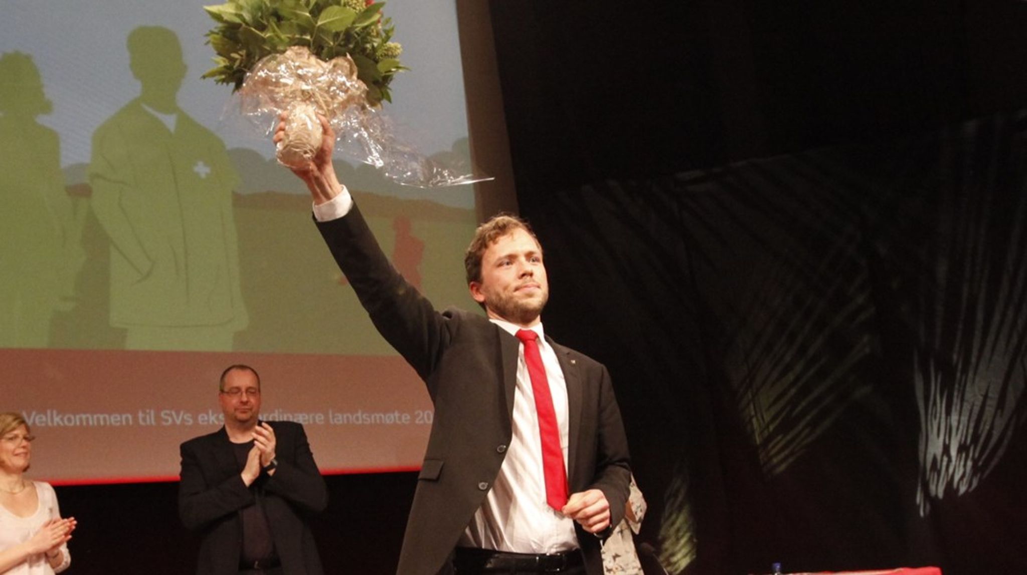 Slik så det ut i 2012, da Audun Lysbakken ble valgt til leder. Snart elleve år senere har Lysbakken nå gjort det klart at landsmøtet neste år blir hans siste som partileder.