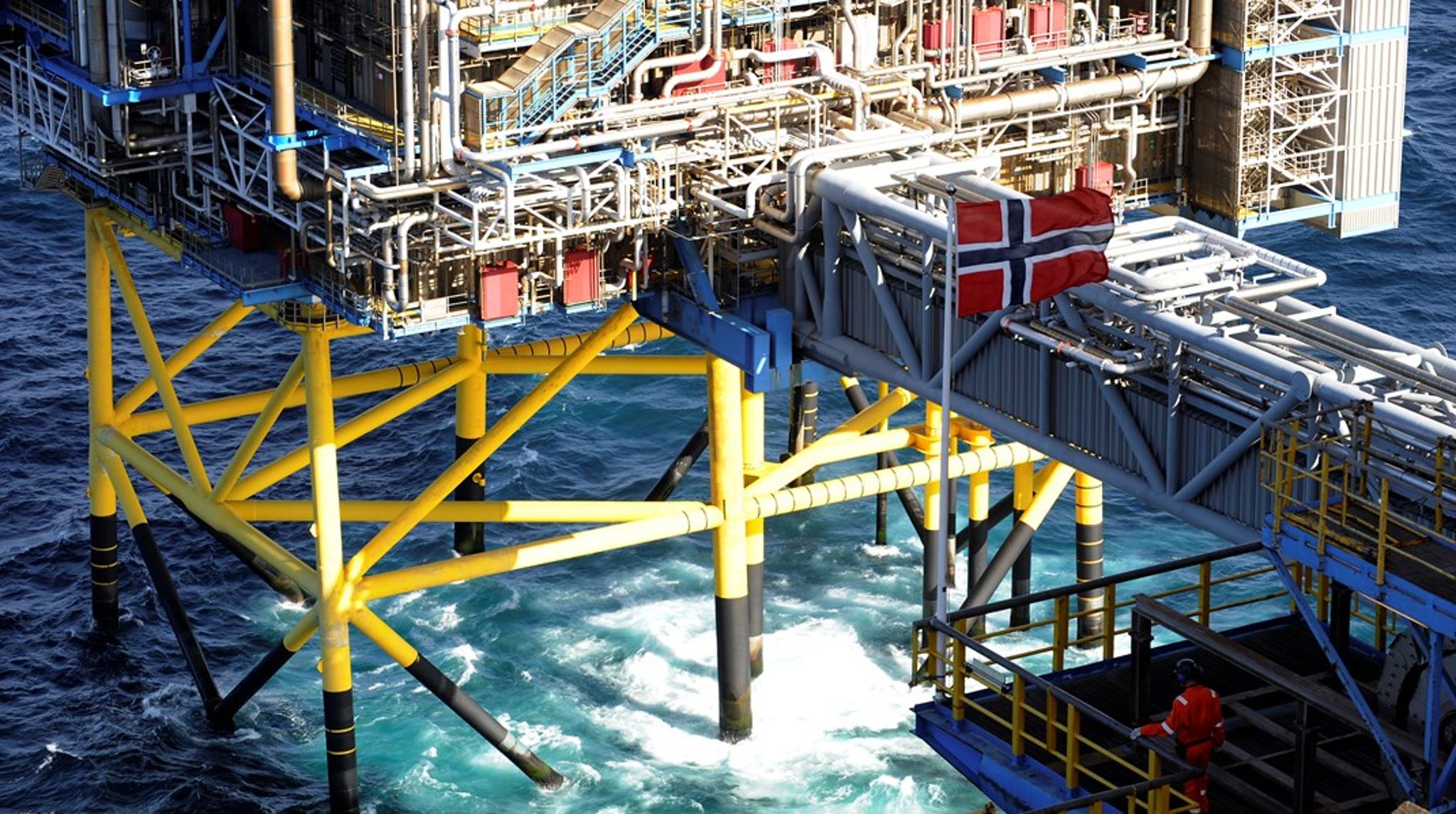 Sleipner-plattformen, hvor det har blitt lagret CO2 i grunnen lenger enn noe annet sted i verden.