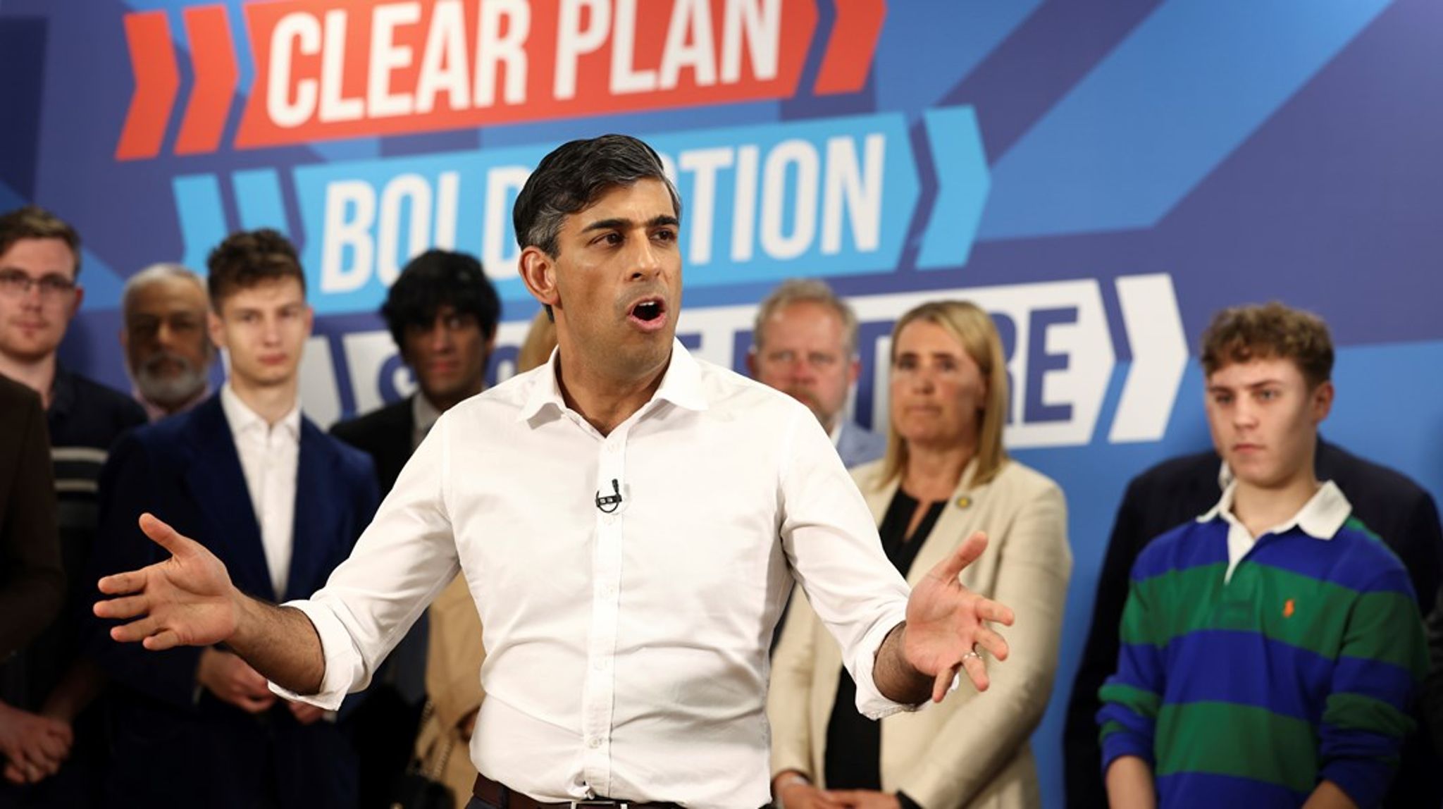 Storbritannias statsminister, Rishi Sunak, ligger an til et braktap i det britiske valget. Det avholdes 4. juli.&nbsp;