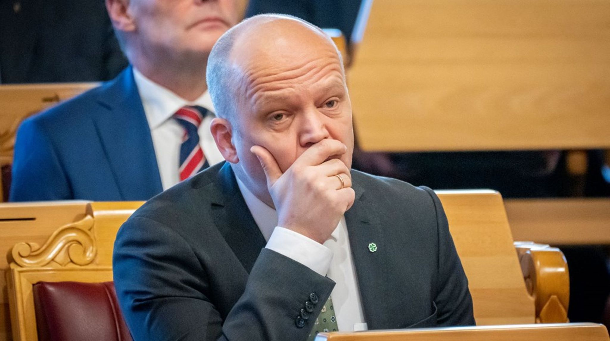 En tilsynelatende betenkt finansminister under fjorårets finansdebatt. 