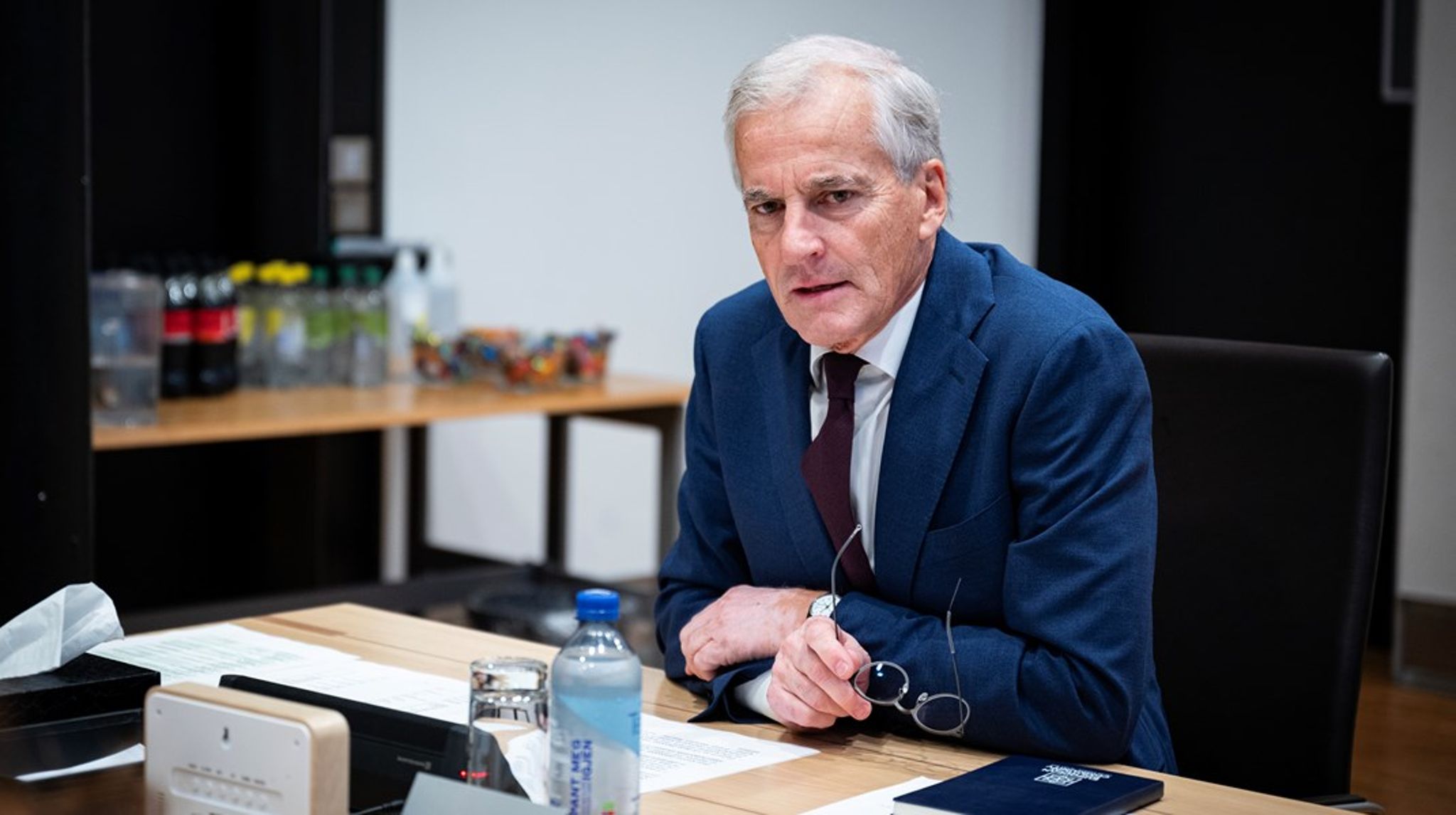 Statsminister Jonas Gahr Støre (Ap) skal lede et nytt møte om maritim sikkerhet og beredskap, slik som han gjorde her, for noen måneder siden.