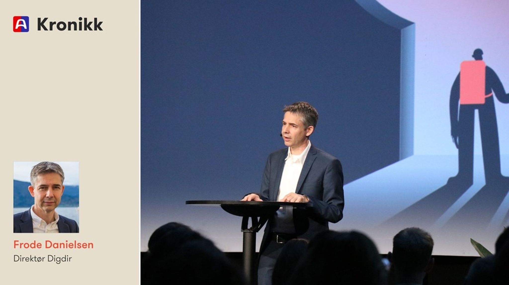 Frode Danielsen åpnet Digitaliseringskonferansen onsdag. Der var temaet hvordan det offentlige kan samarbeide på tvers om digitalisering.&nbsp;