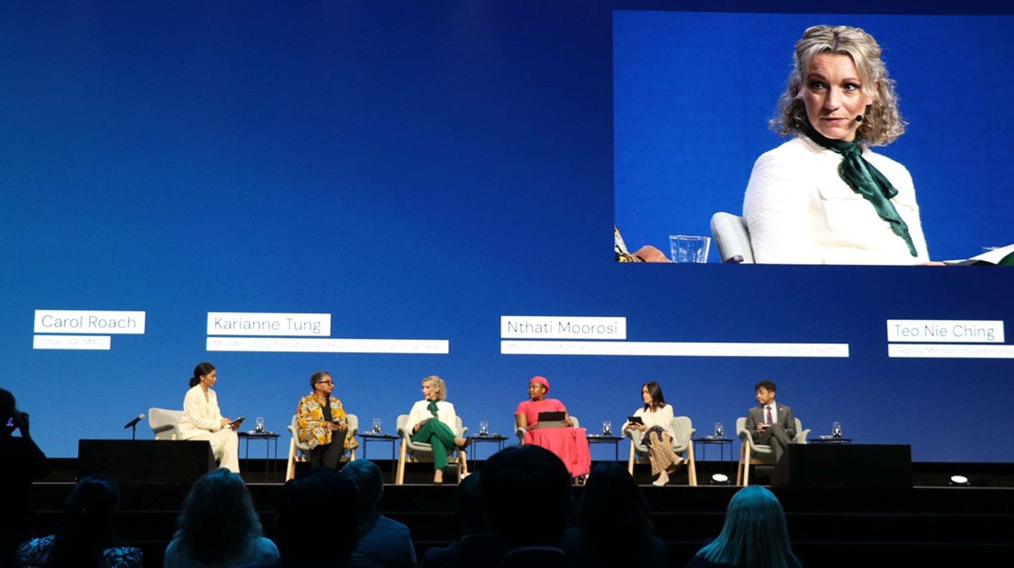 Digitaliseringsminister Karianne Tung deltok i en panelsamtale om hvordan inkludere ulike aktører i diskusjonen om fremtidens internett. 