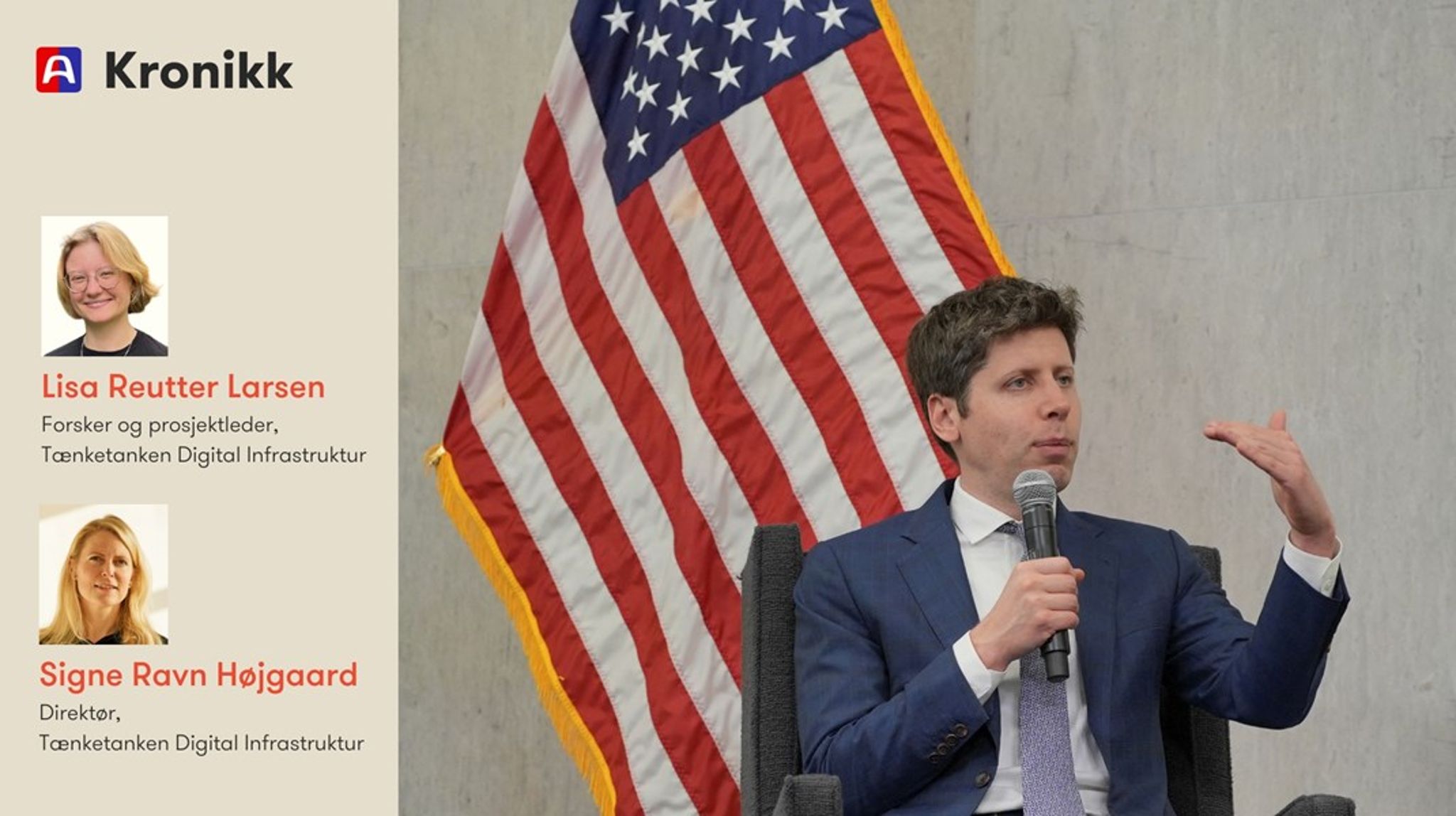 OpenAI-sjef Sam Altman samarbeider tett med den amerikanske regjeringen for å realisere USAs KI-strategi. Det skjer gjennom det såkalte Stargate-programmet, som ifølge Trump er det største KI-infrastrukturprosjektet noensinne.