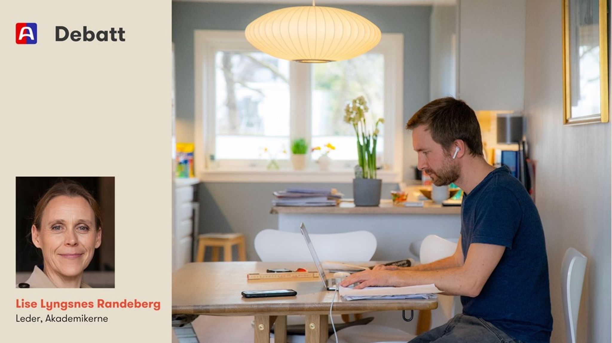 Danske arbeidstakere er yrkesskadedekket dersom de skader seg i en pause på hjemmekontoret, men det er ikke vi, skriver leder i Akademikerne, Lise Lyngsnes Randeberg.