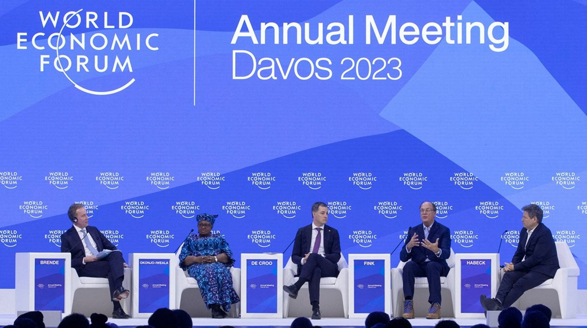Børge Brende under en av panelsamtalene i Davos denne uken. 
