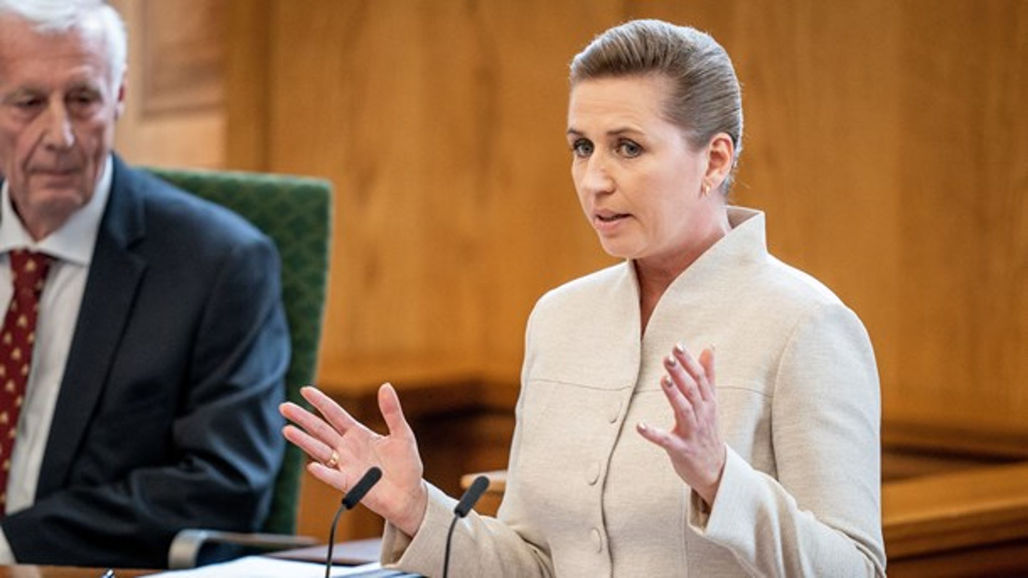 Mette Frederiksen (S) holder tale under åpningen av Folketinget på Christiansborg slott, 4. oktober 2022.