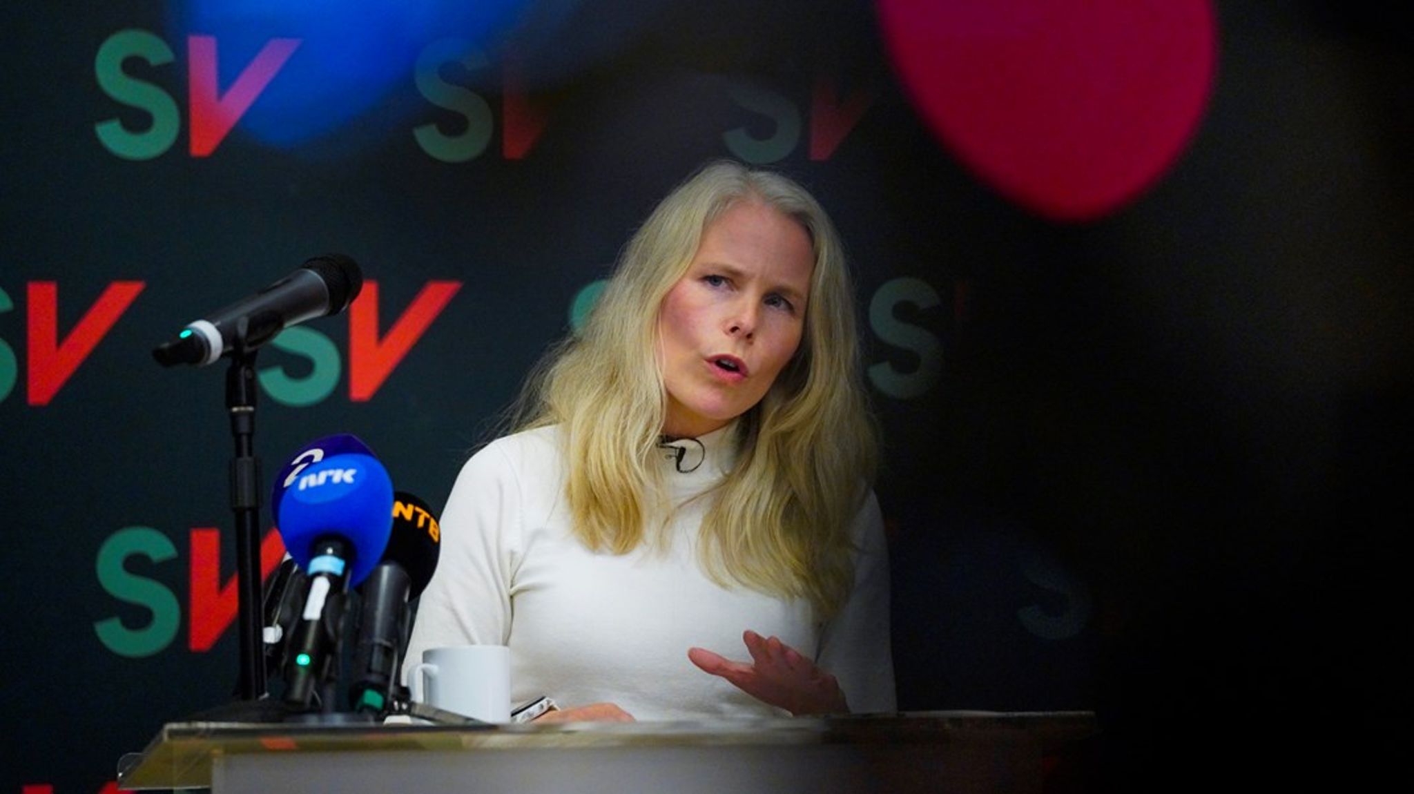 Kirsti Bergstø holdt tale for landsstyret. Her fra møtet i september. 