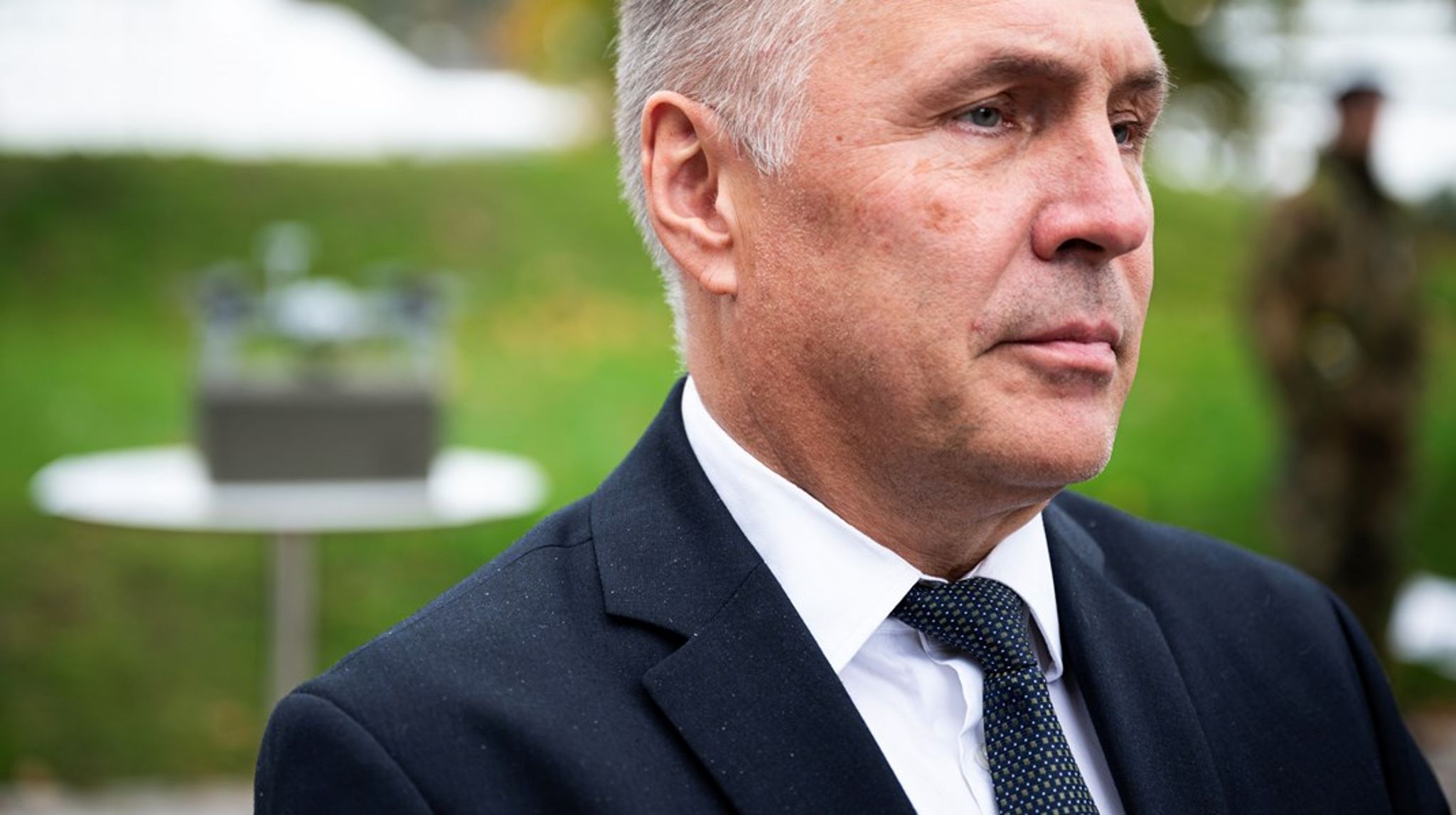 Forsvarsminister Tore O. Sandvik holder et innlegg under Eierkonferansen 2025.