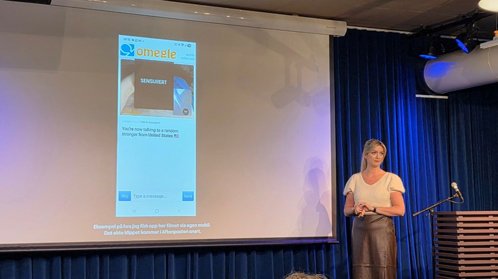 Influenser og forfatter Hanne-Lene Dahlgren sjokkerte med å vise hva hun fikk tilgang på via et skole-nettbrett: Videotjenester der folk gjorde seksuelle handlinger på seg selv i én-til-én chat. 