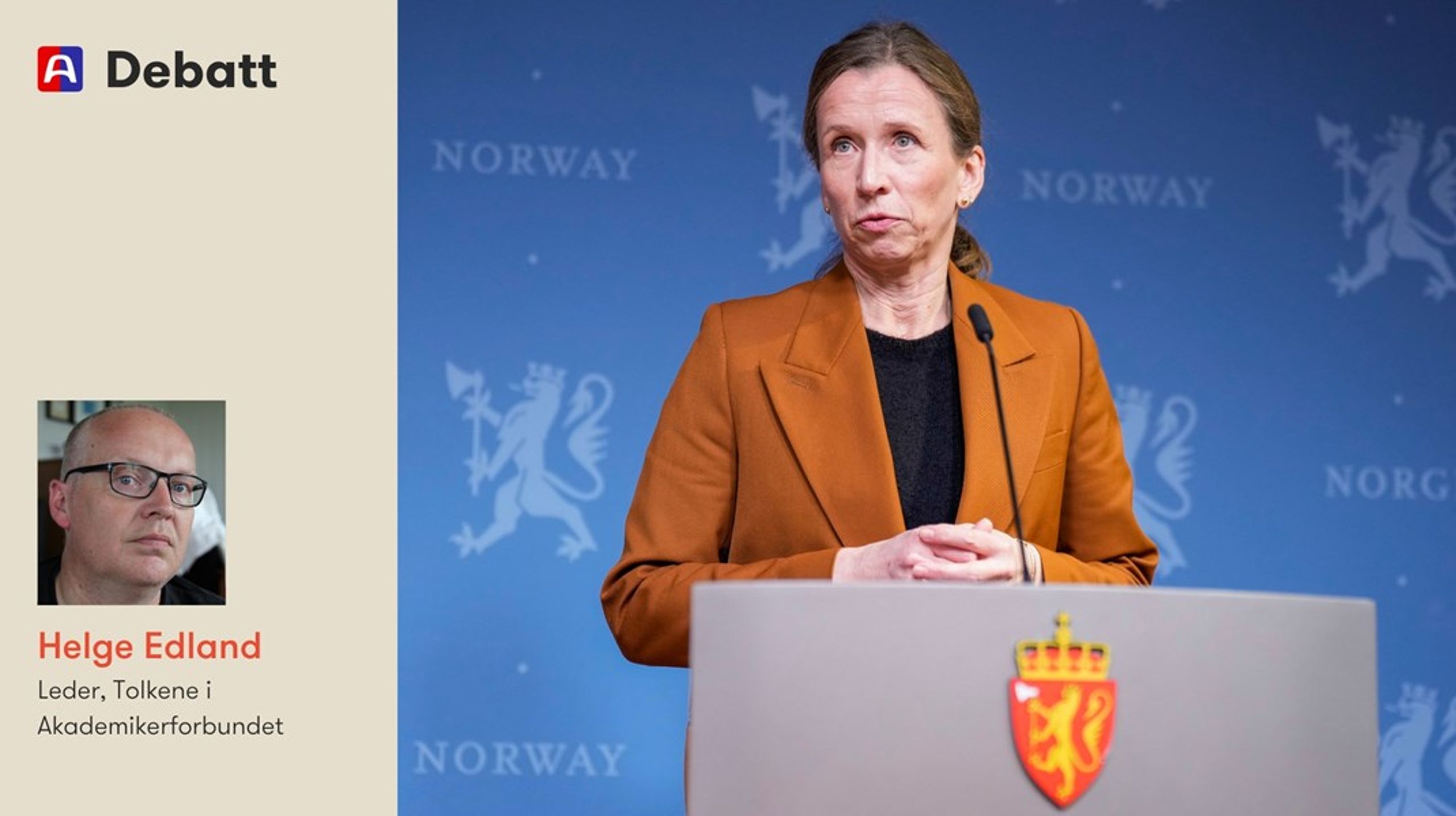 Justisdepartementets imøtegåelse av Tolkene i Akademikerforbundets innlegg fra 17. desember, er ikke noe annet enn tre avsnitt med tomme floskler, mener innleggsforfatteren.