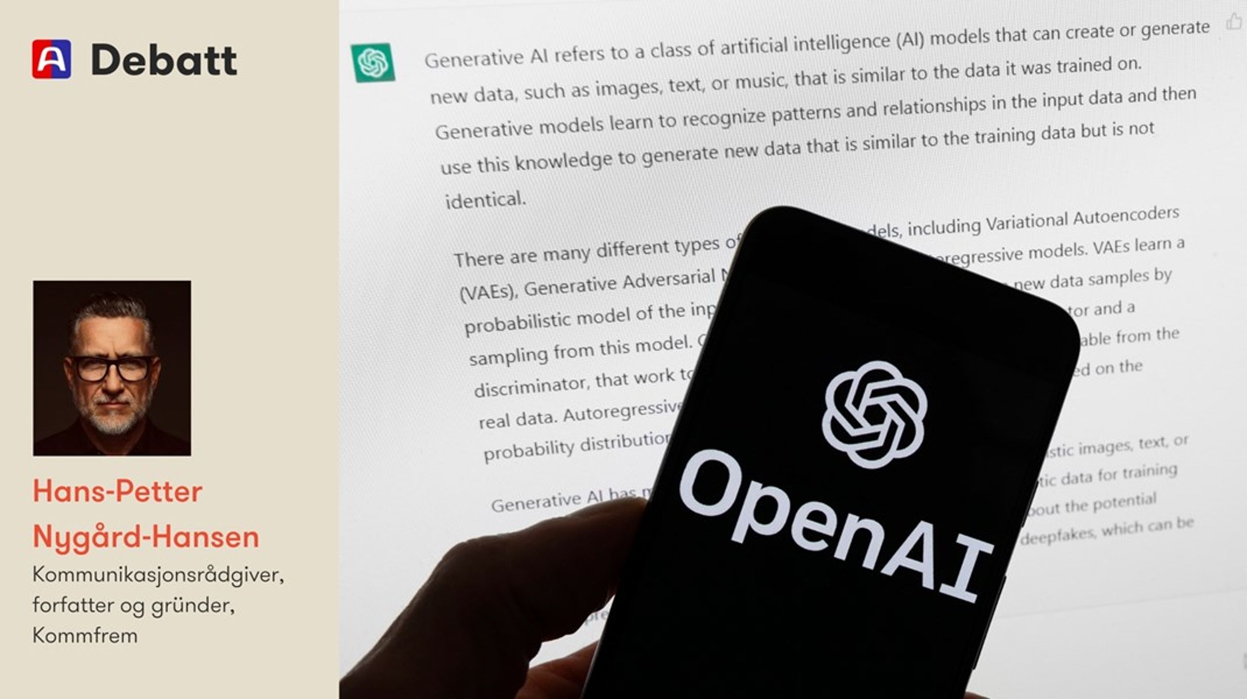 Det er&nbsp;ikke flaut å bruke KI, men heller flaut å sende fra seg arbeid man selv ikke har forstått, vurdert eller kvalitetssikret, uavhengig av om teksten er skrevet av et menneske eller en maskin, skriver innleggsforfatteren.