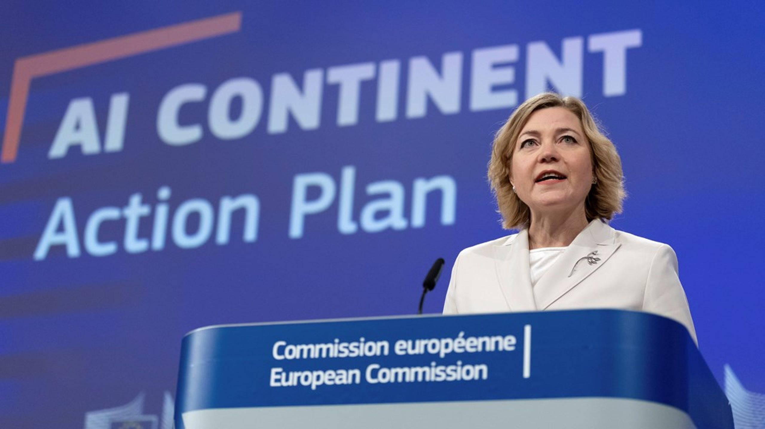 Henna Virkkunen, EU-kommisjonens president for digitalisering, sikkerhet og demokrati, jobber for å implementere EUs strategi for å bli et KI-kontinent.&nbsp;