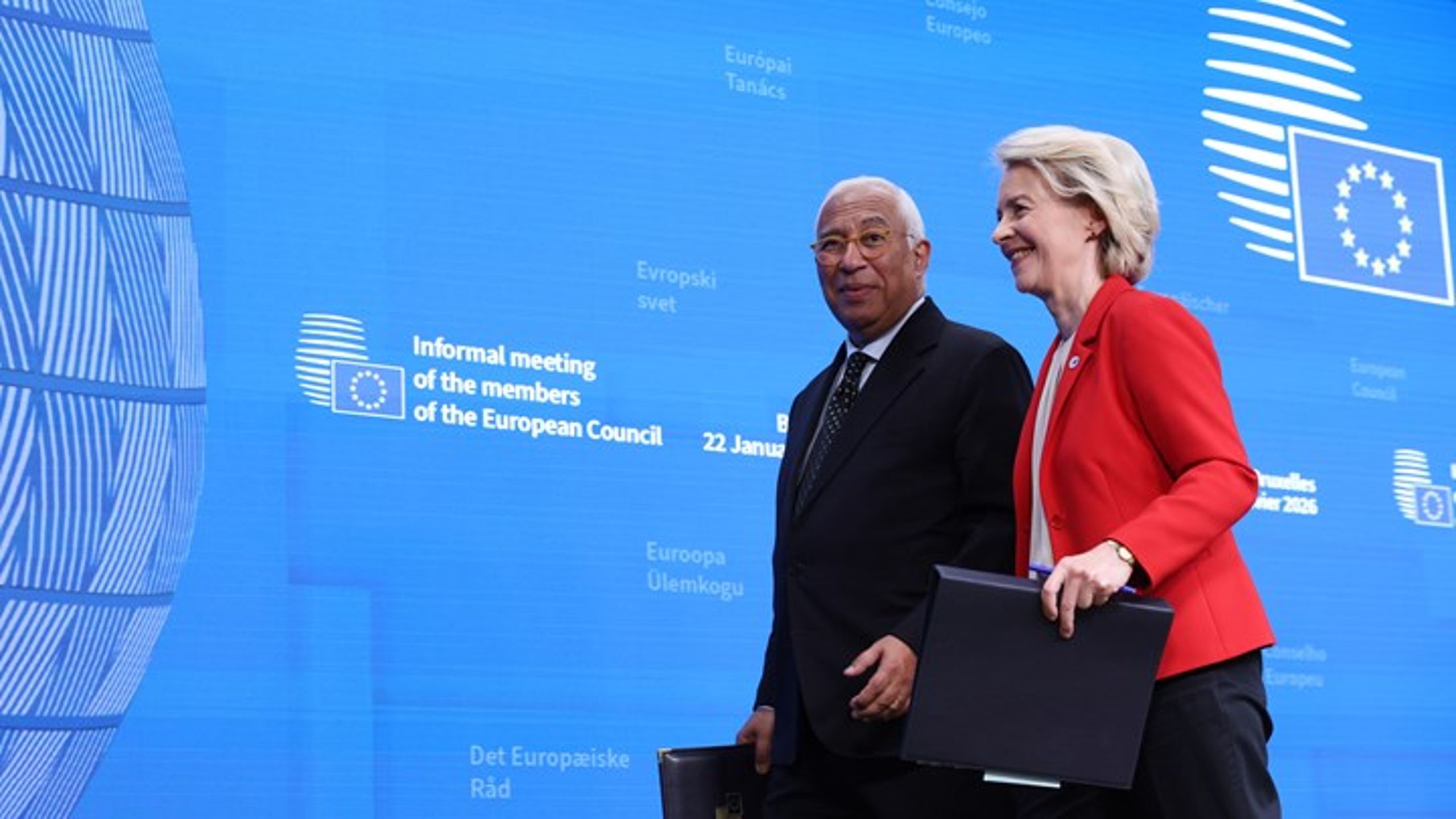 Kommisjonspresident Ursula von der Leyen og Rådets president&nbsp;António Costa møtte pressen torsdag kveld, etter EUs statsledermøte i Brussel.