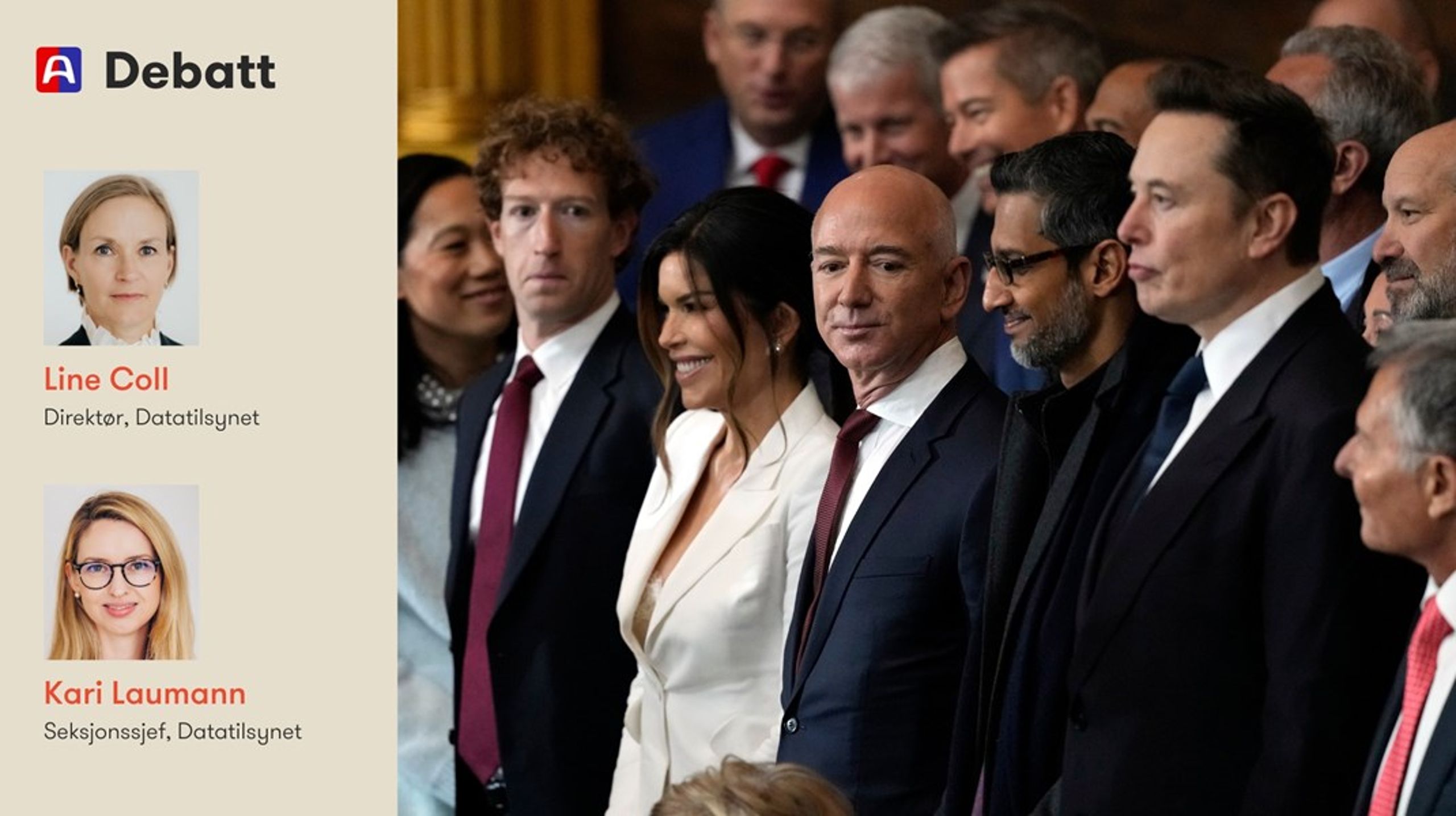 Tekoligark-begrepet viser til en ny maktkonsentrasjon der økonomisk, teknologisk og politisk innflytelse smelter sammen. Mange av teknologiselskapene har tette bånd til Trump-administrasjonen og liker ikke reguleringer som står i veien for kommersiell handlefrihet, skriver innleggsforfatterne.