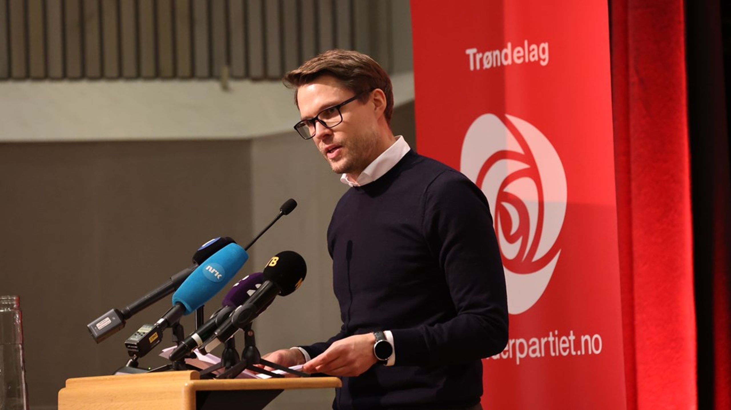 <div>Per Olav Skurdal Hopsø under nominasjonsmøtet i Trøndelag Arbeiderparti i 2024.</div>