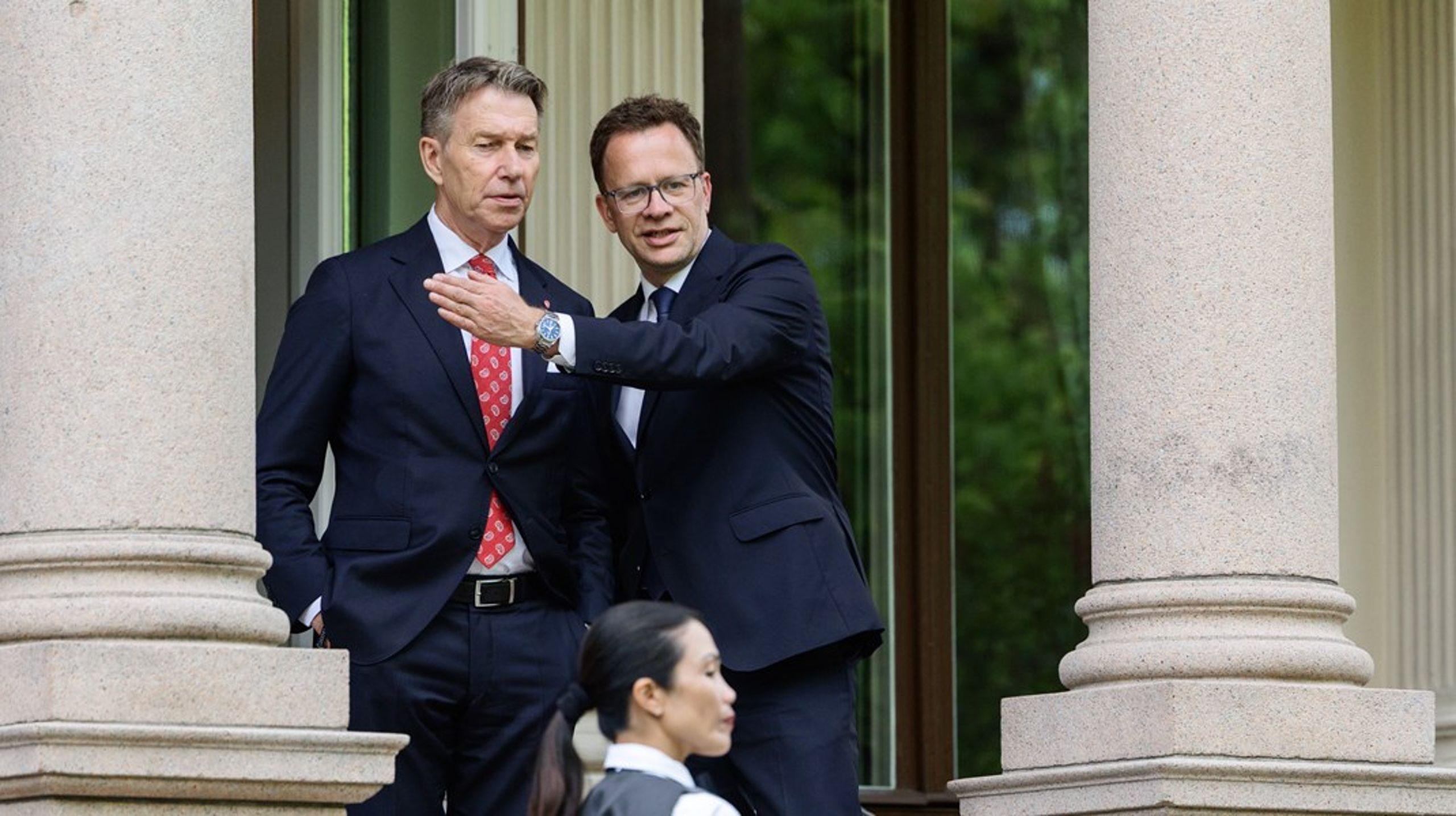 Energiminister Terje Aasland (Ap) og hans departementsråd Andreas Hilding Eriksen i forbindelse med en konferanse om karbonhåndtering i fjor.