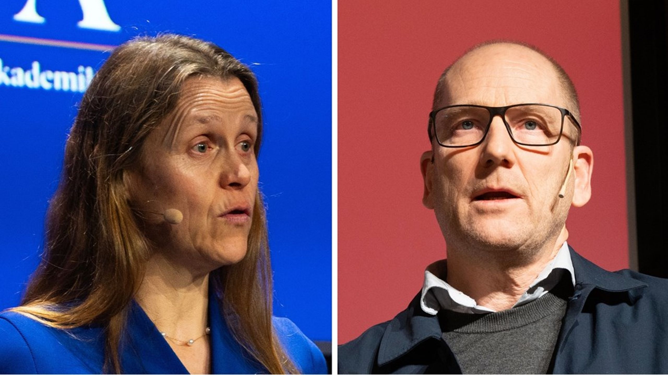 Steffen Handal (Unio) og Lise Lyngsnes Randeberg (Akademikerne) utfordrer begge måten forntfagsmodellen praktiseres på.
