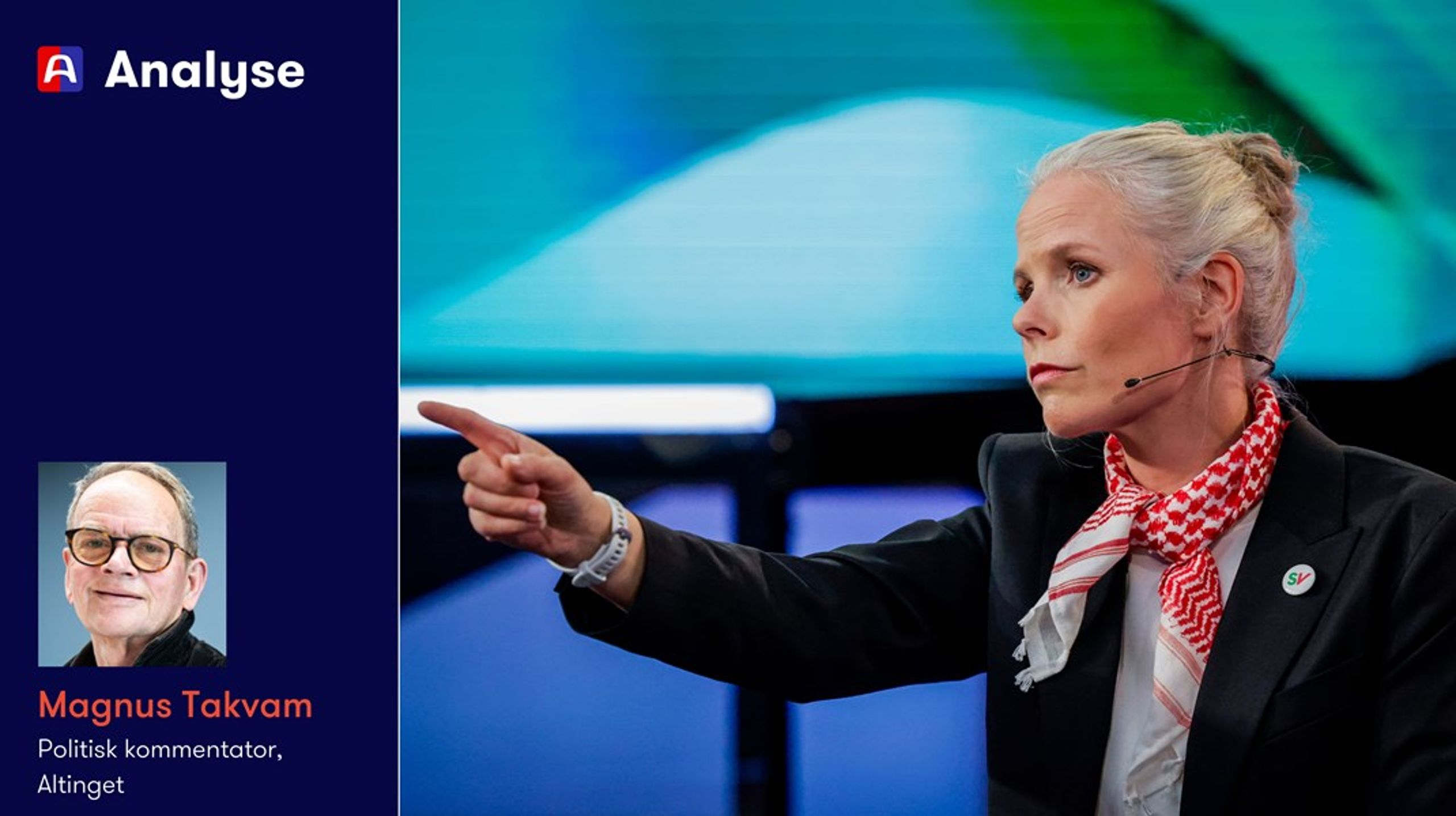 Bergstøs famøse Gaza-ultimatum er det ene feiltrinnet som bidro mest til å svekke SVs omdømme utad, og samtidig splitte partiet internt. Alle fløyer ble misfornøyd, skriver Magnus Takvam. Her er Bergstø fra en av partilederdebattene i valgkampen.&nbsp;