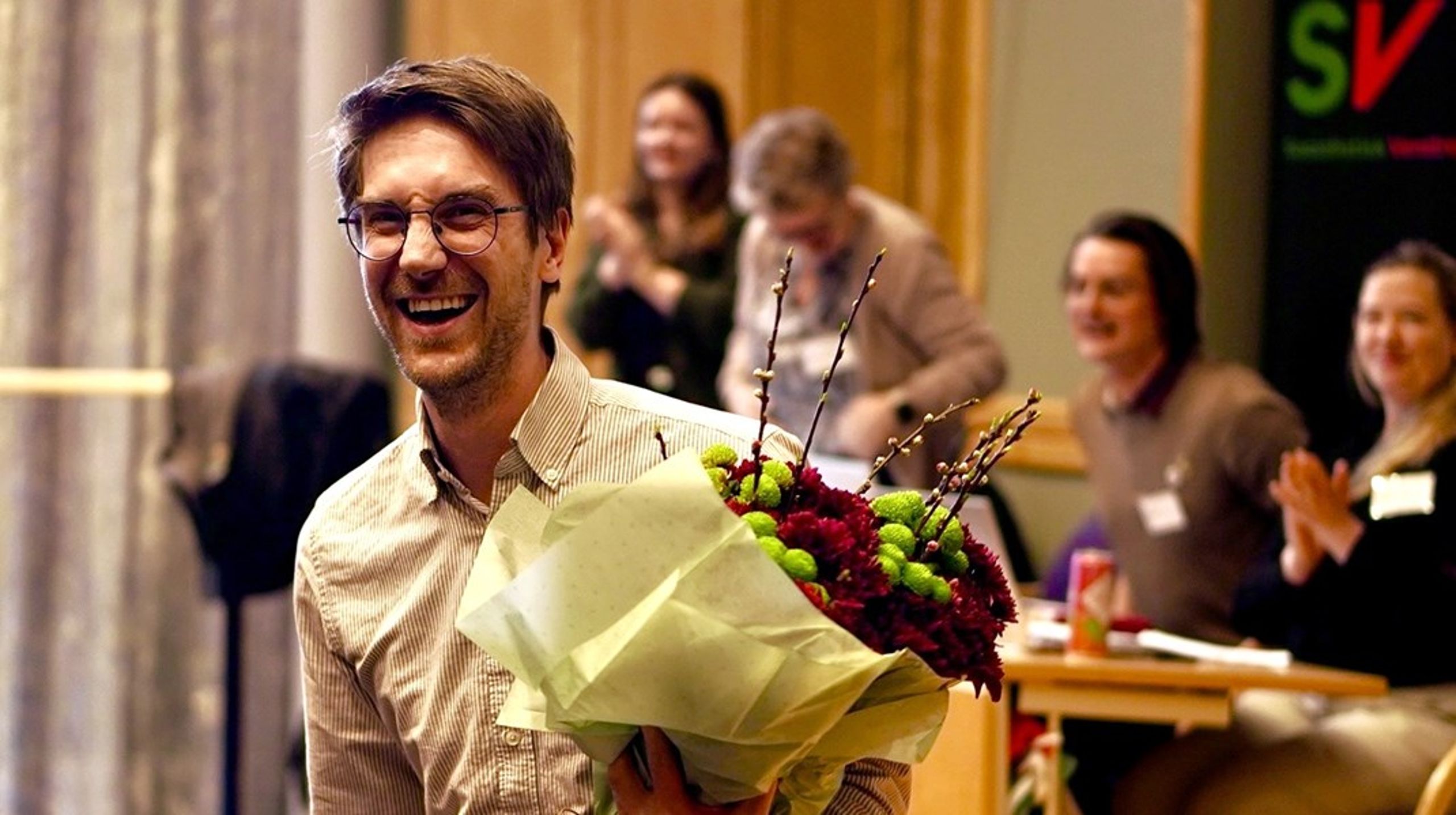 Amund Røhr Heggelund ble valgt som fylkesleder i Innlandet SV på årsmøtet i helga.