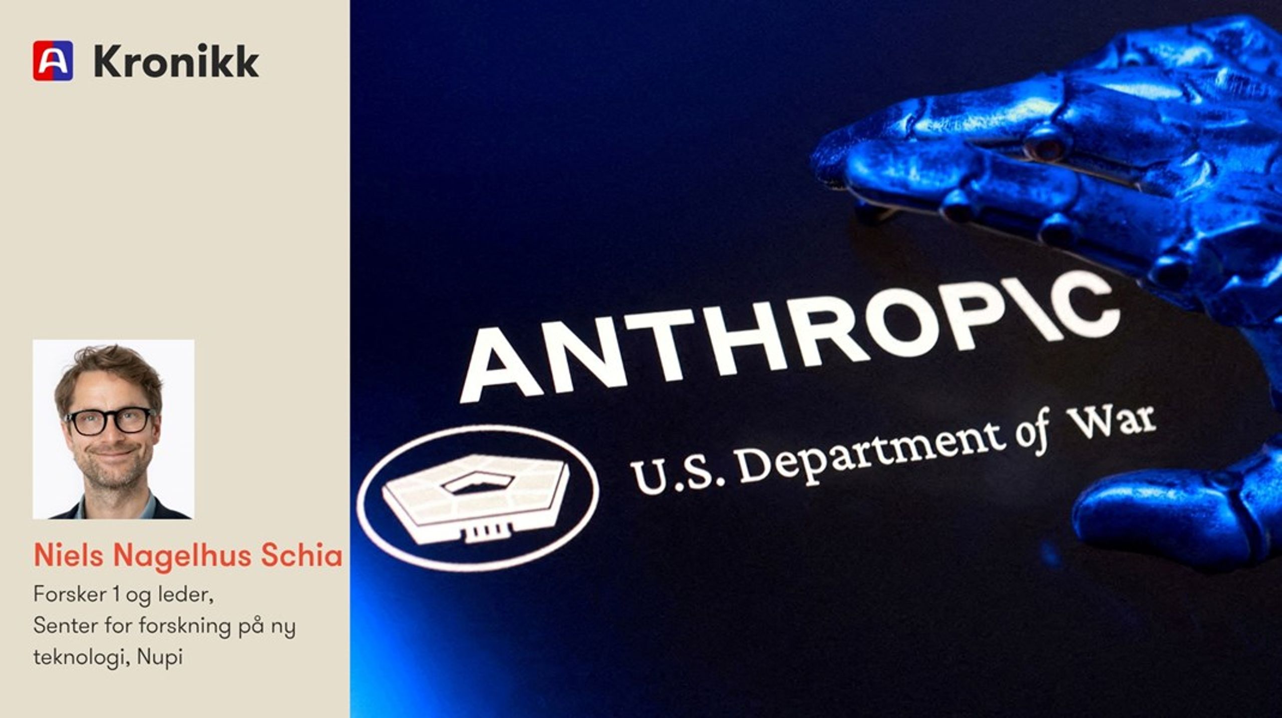 Konflikten mellom Anthropic og Pentagon er ikke slutten på en debatt, men starten på en ny fase, der forholdet mellom stat, teknologi og militærmakt må forhandles på nytt, mener innleggsforfatteren.&nbsp;