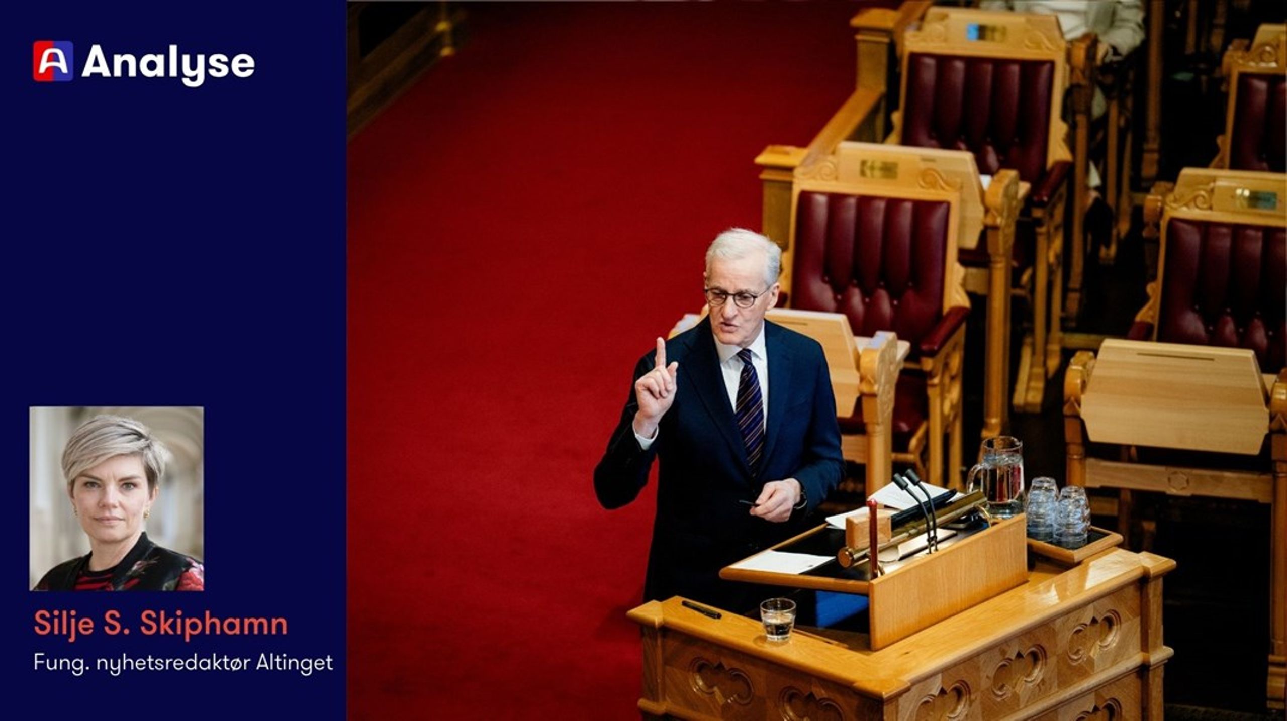 Jonas Gahr Støre har tidligere blitt beskyldt av Fredrik Solvang for å ha en stusslig hånd. I spørretimen onsdag advarte han mot å gi med den ene hånden og ta med den andre.