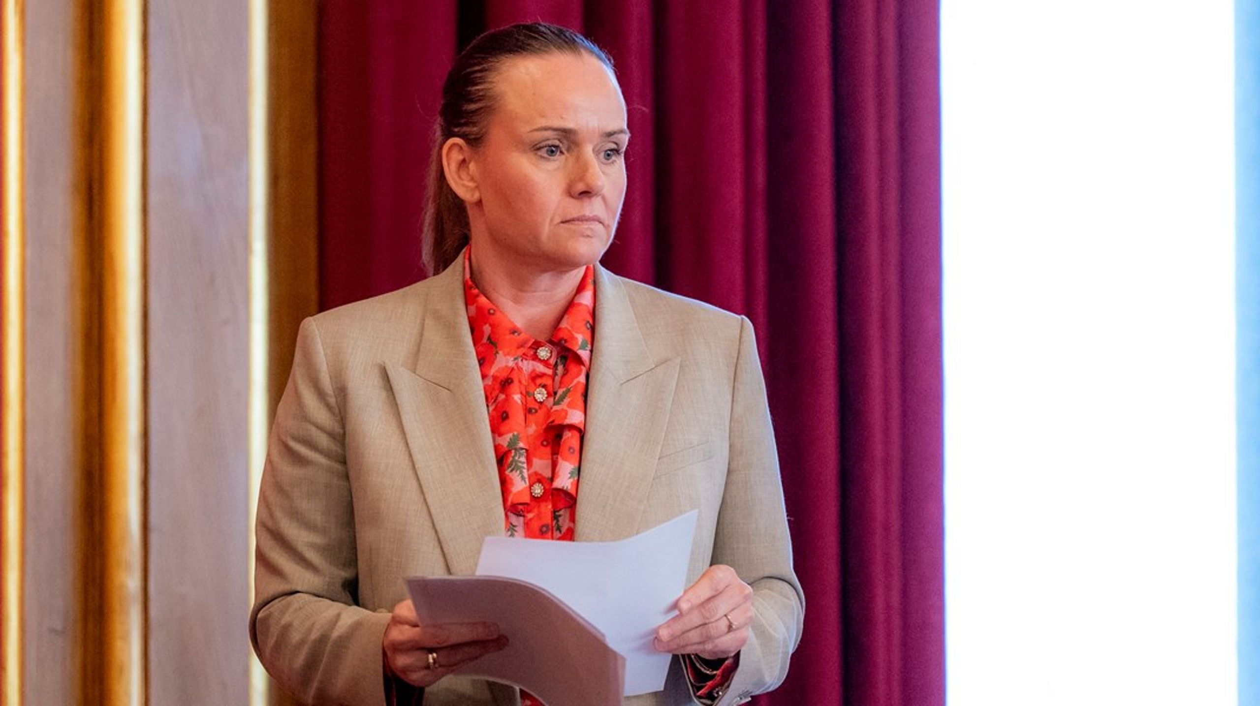 Margret Hagerup (H) under debatten i Stortinget om helhetlig løft for kvinnehelse og overgangsalderen.