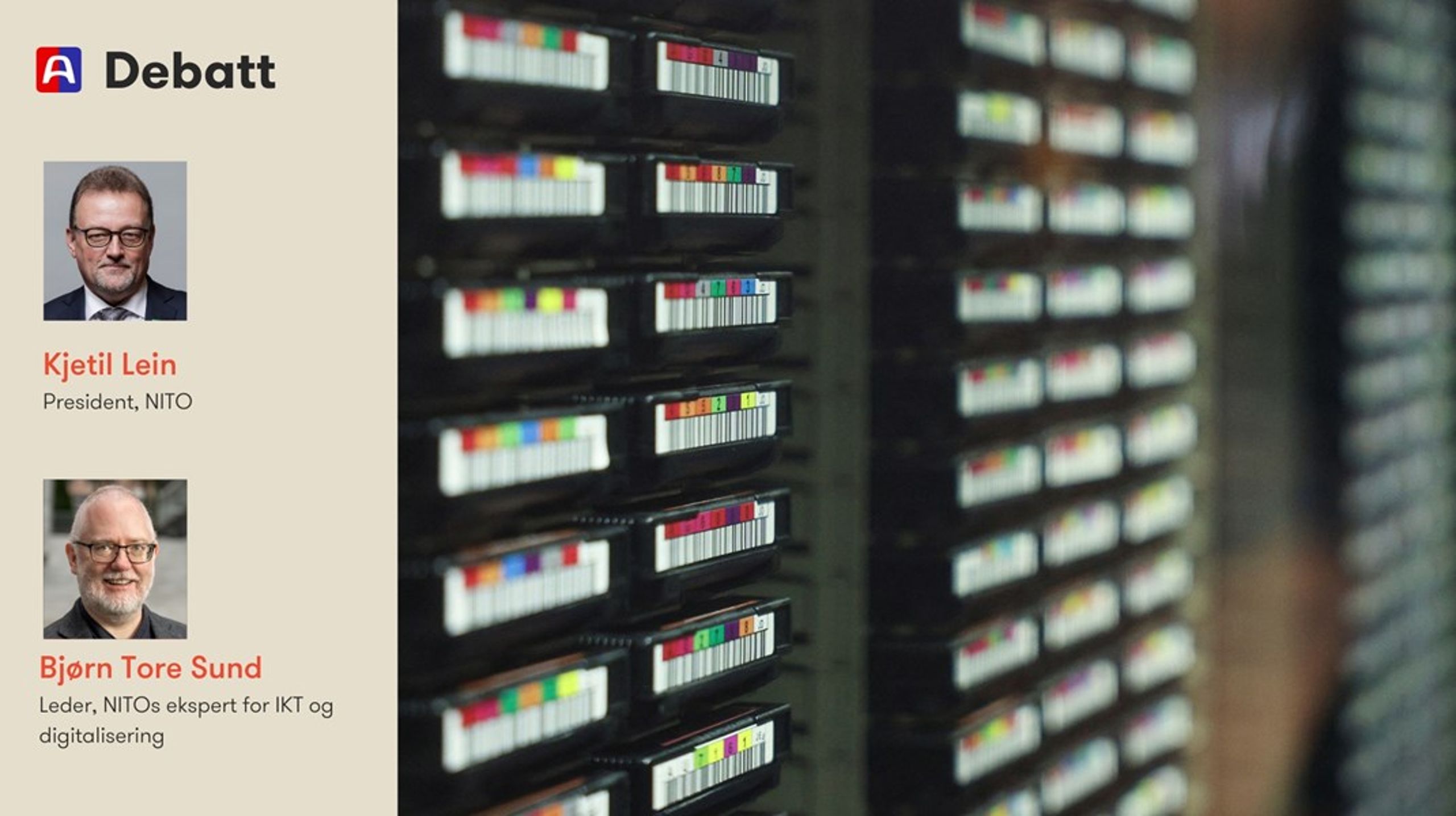 Regjeringen må ta grep og legge til rette for en bærekraftig datasenternæring på våre premisser, mener NITO.