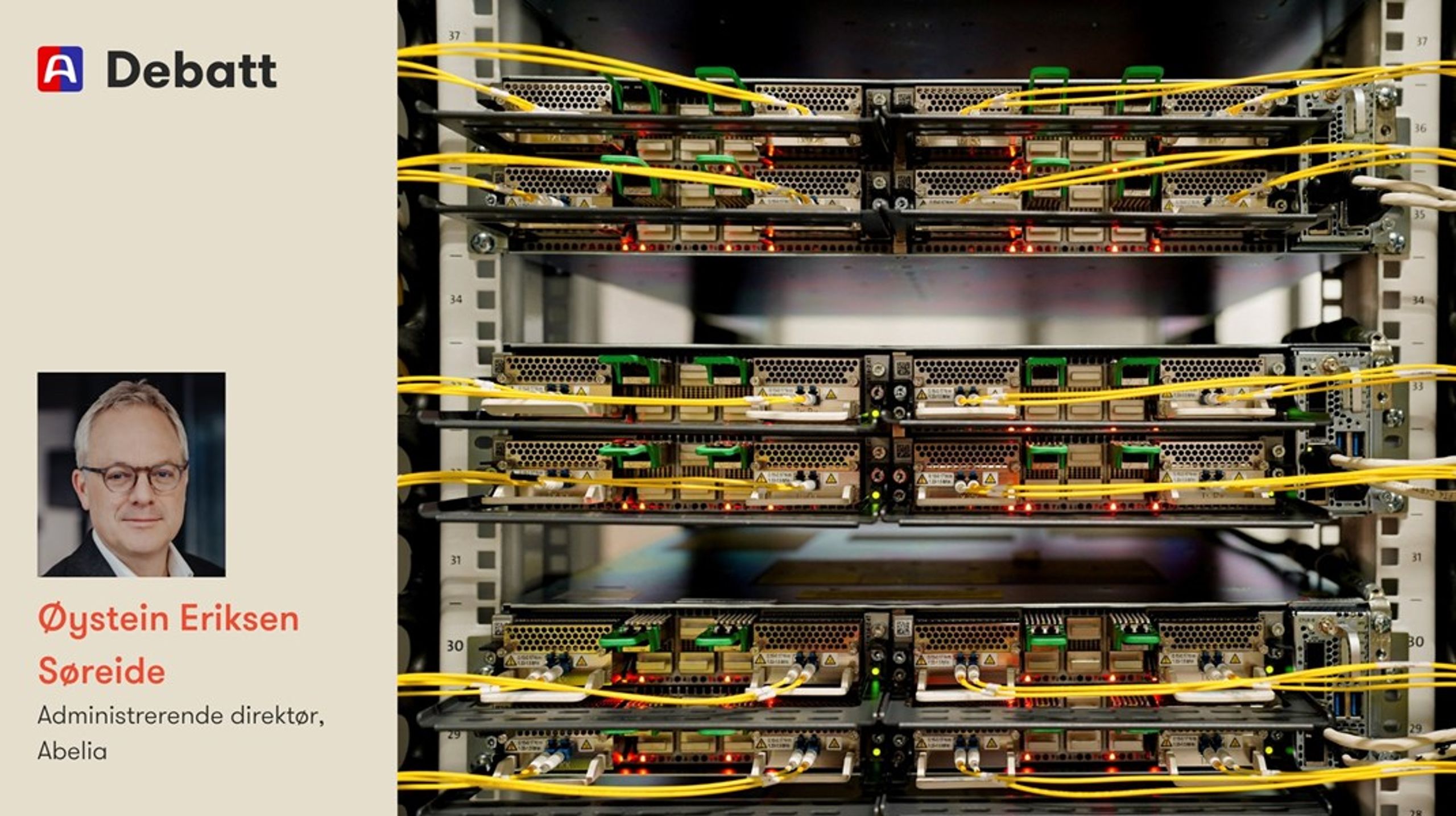Kritikken mot datasenterutbygginger ser fort veldig rar ut dersom man skulle brukt den mot andre næringer. Vi har ikke en debatt om hvem som er gode eller dårlige kunder av aluminium, eller hvilken samfunnsnytte de har. Eller om det er riktig at et kinesisk selskap bruker over dobbelt så mye strøm i Norge som hele datasenternæringen samlet, skriver Abelia-sjefen.