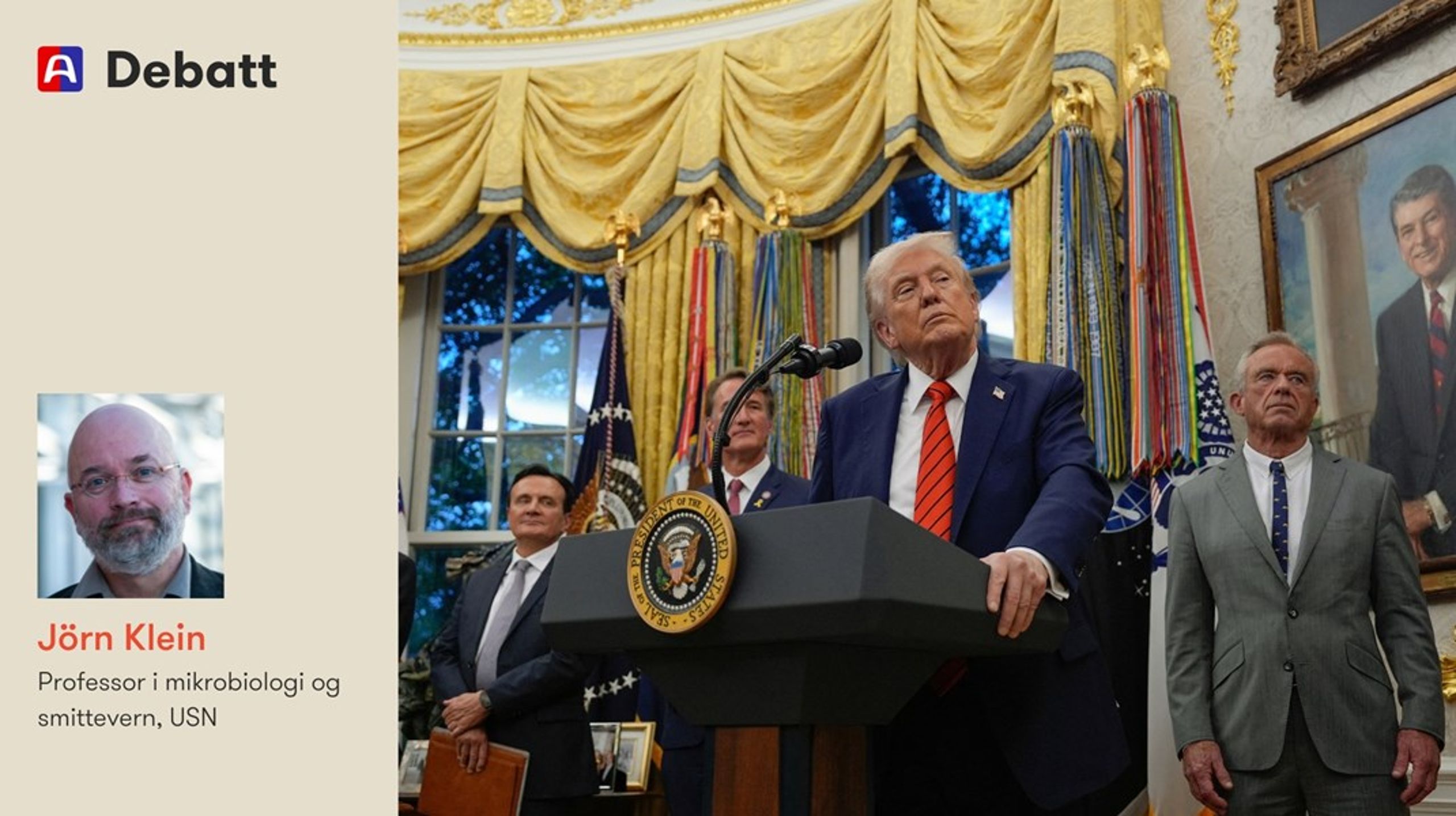 Trump-administrasjonens helsepolitikk har gjentatte ganger nedtonet etablert kunnskap om vaksiners betydning. Samtidig er vaksinekritiske aktører utnevnt til posisjoner som tradisjonelt har vært besatt av fagpersoner med tung forskningsbakgrunn. Når slike institusjoner begynner å presentere spekulative påstander som om de var vitenskapelige funn, er det ikke bare en intern faglig utfordring – det er et strukturelt problem, skriver innleggsforfatteren.