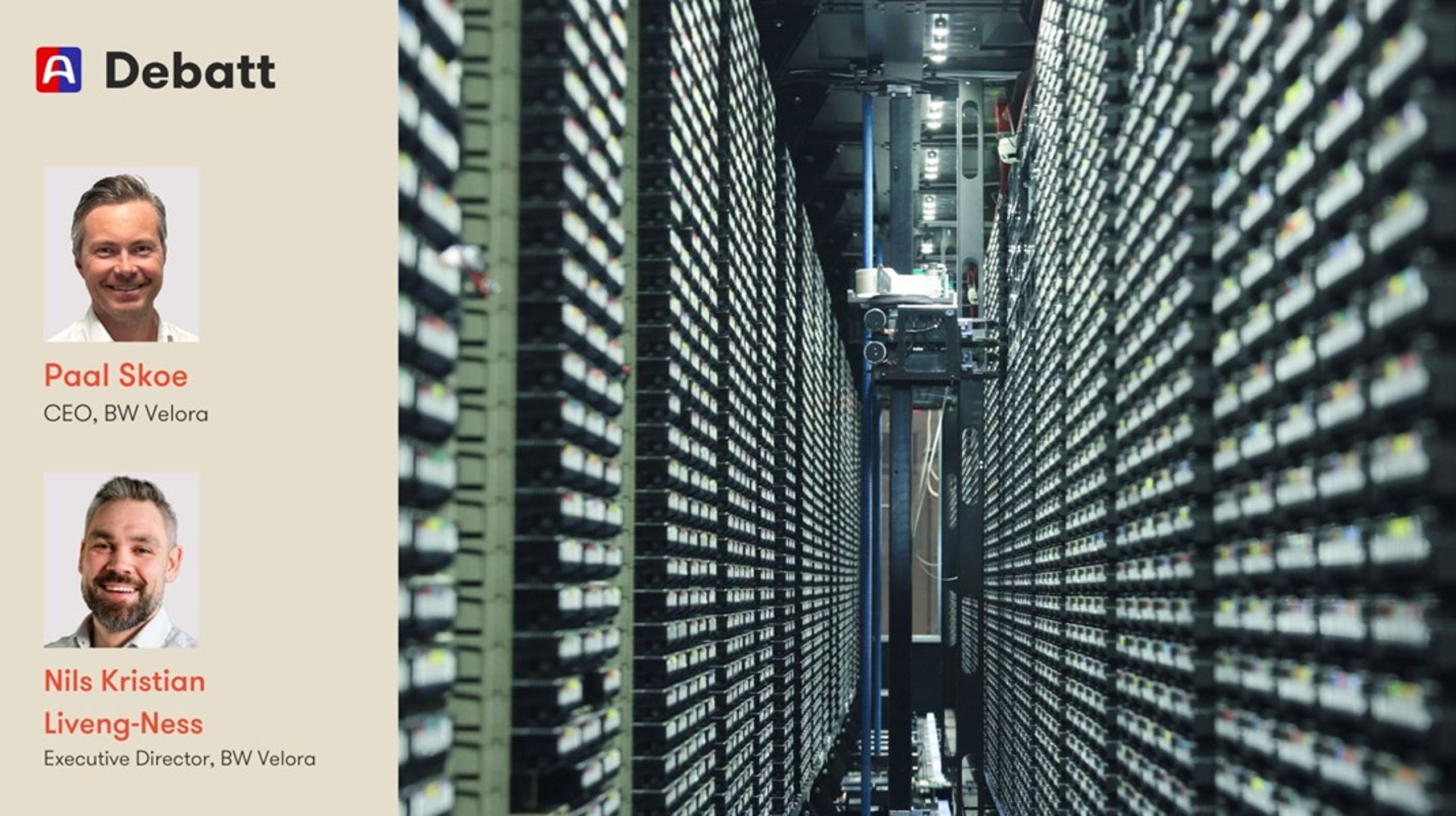 Den betydelige interessen fra datasenterindustrien og ønske om å bygge kapasitet i Norge viser også verdien av et nærmest avkarbonisert kraftsystem. Det er naturlig at vi som samfunn da ønsker å få mest mulig ut av hver eneste produserte kilowattime, skriver innleggsforfatterne.