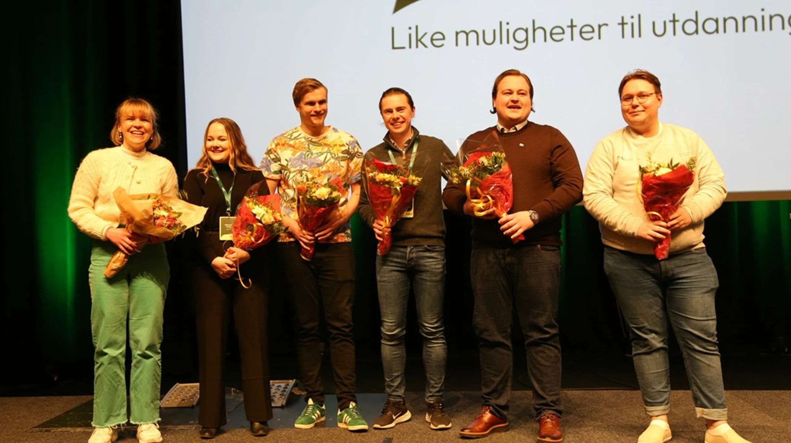 Fra venstre: Oline Sæther, Elida Linnea Slettum, Ole-Markus Simonsen, Jens Bartnes, Harald Bolstad Evensen og Max Henrik Arvidsson.