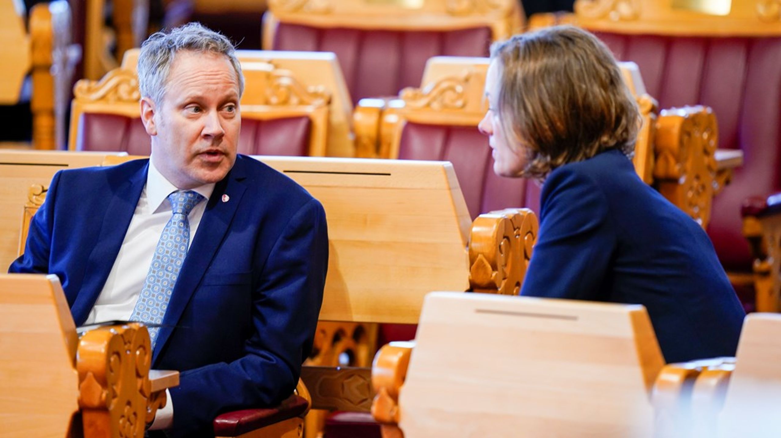 Samferdselsminister Jon-Ivar Nygård (Ap) på plass i Stortingets spørretime sist onsdag.