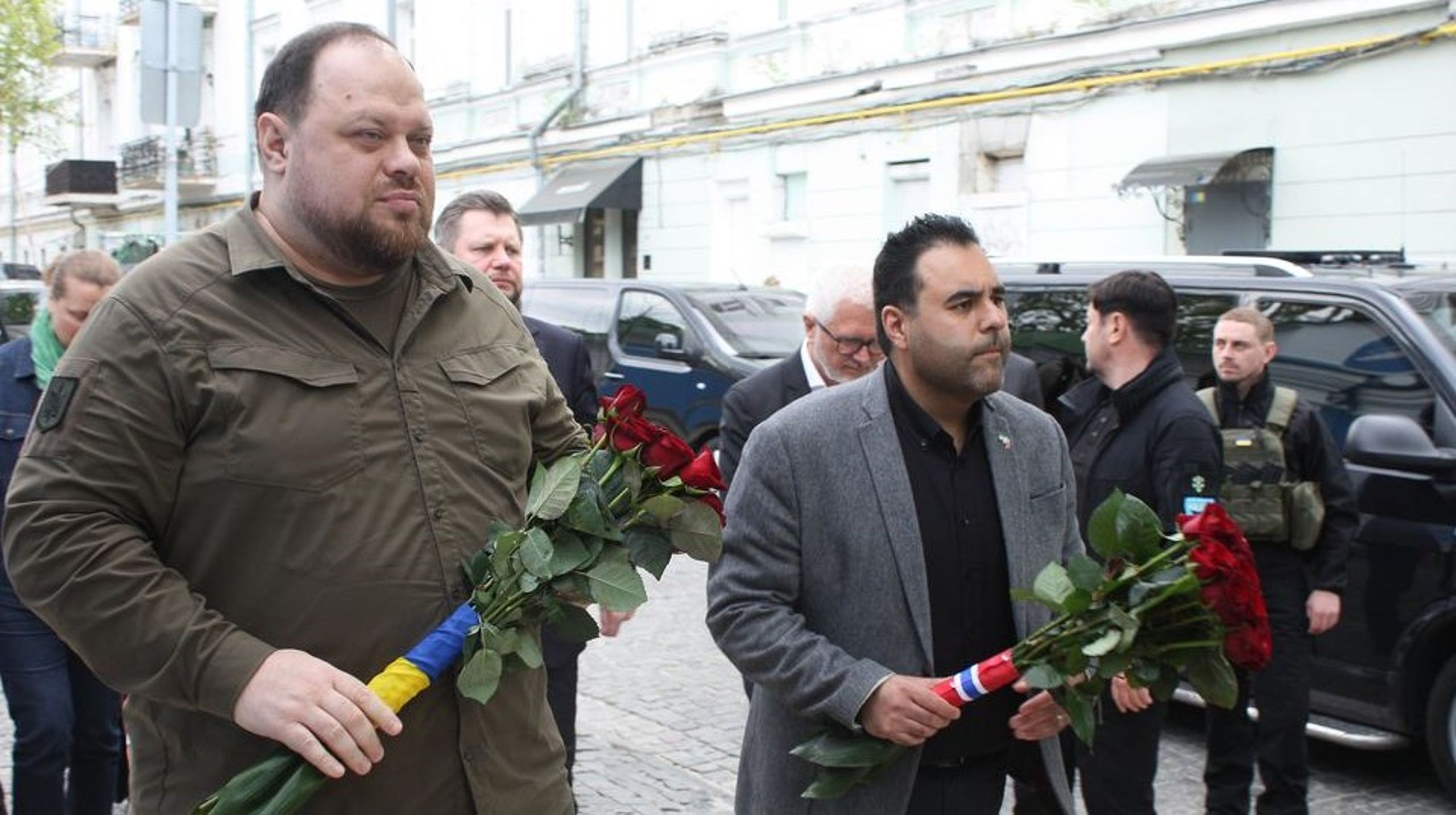 8. mai i fjor besøkte stortingspresident Masud Gharahkhani Kyiv og kollega Ruslan Stefantsjuk. Nå kommer Stefantsjuk til Norge.