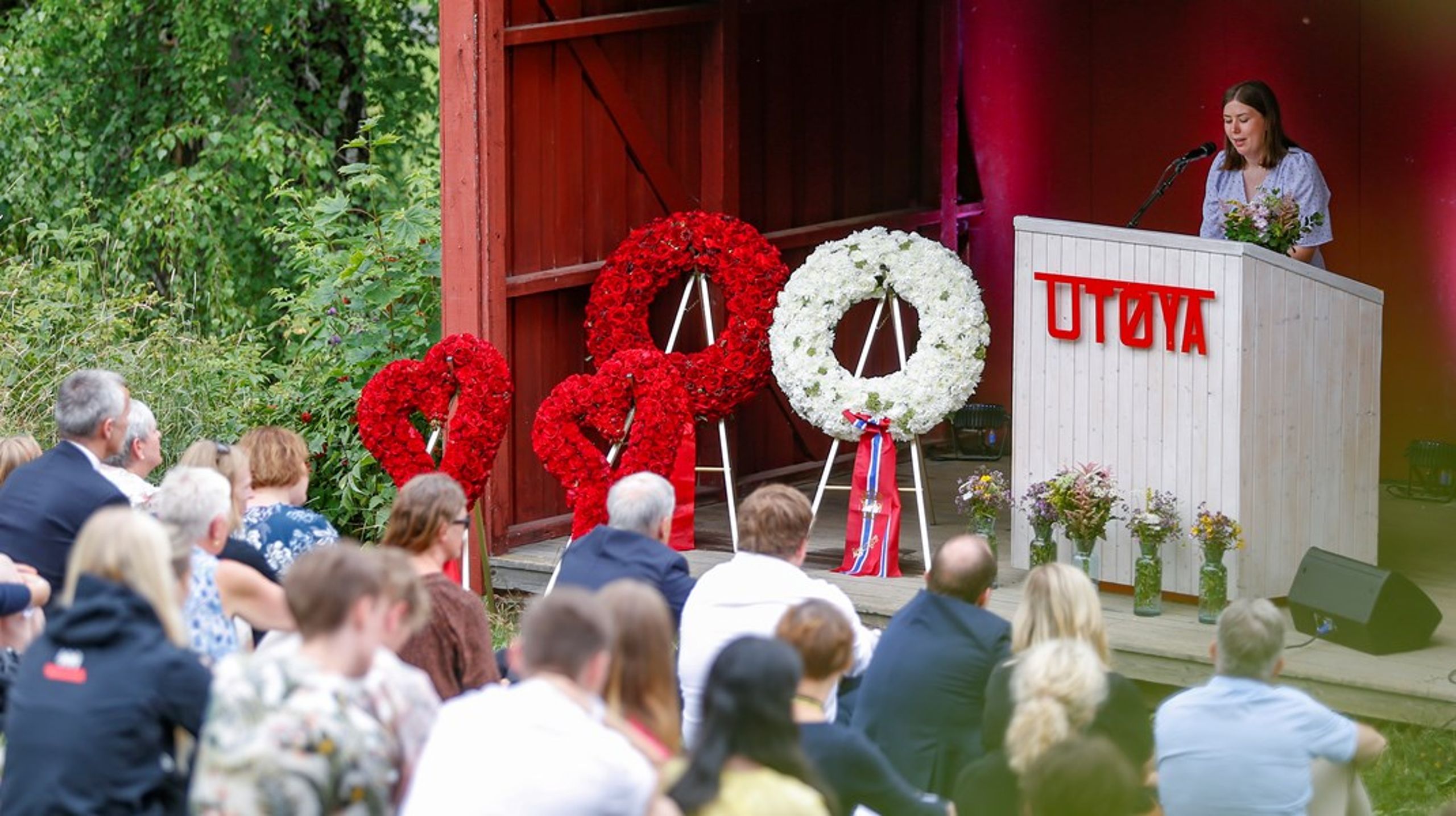 Lørdag er det 12 år siden terrorangrepet 22. juli 2011. Bildet er fra minnemarkeringen i 2022, der AUF-leder Astrid Hoem var blant talerne.&nbsp;