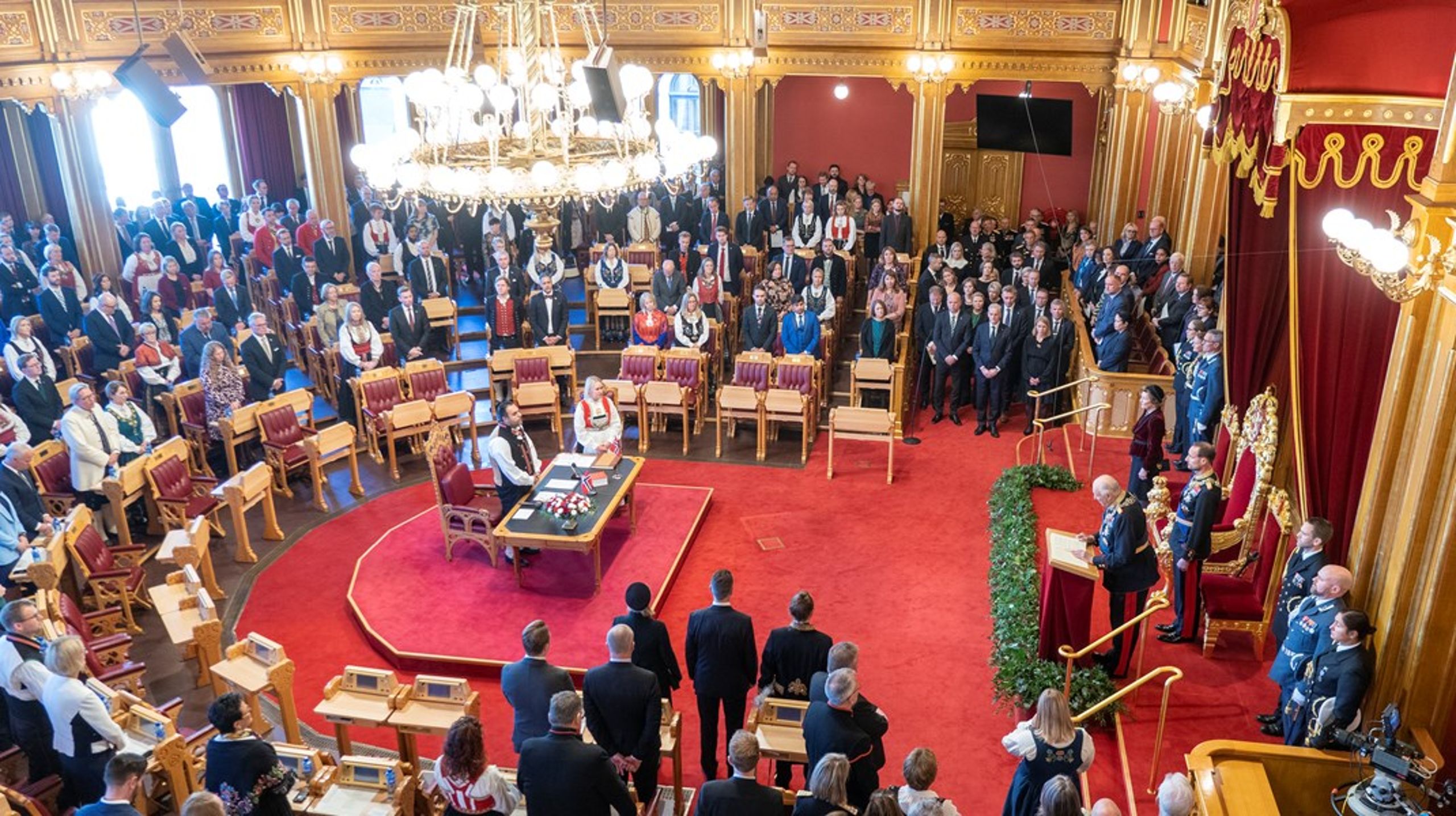 Stortingets høytidelige åpning i 2022. Tirsdag denne uken åpner Kongen Stortingets 168. sesjon.