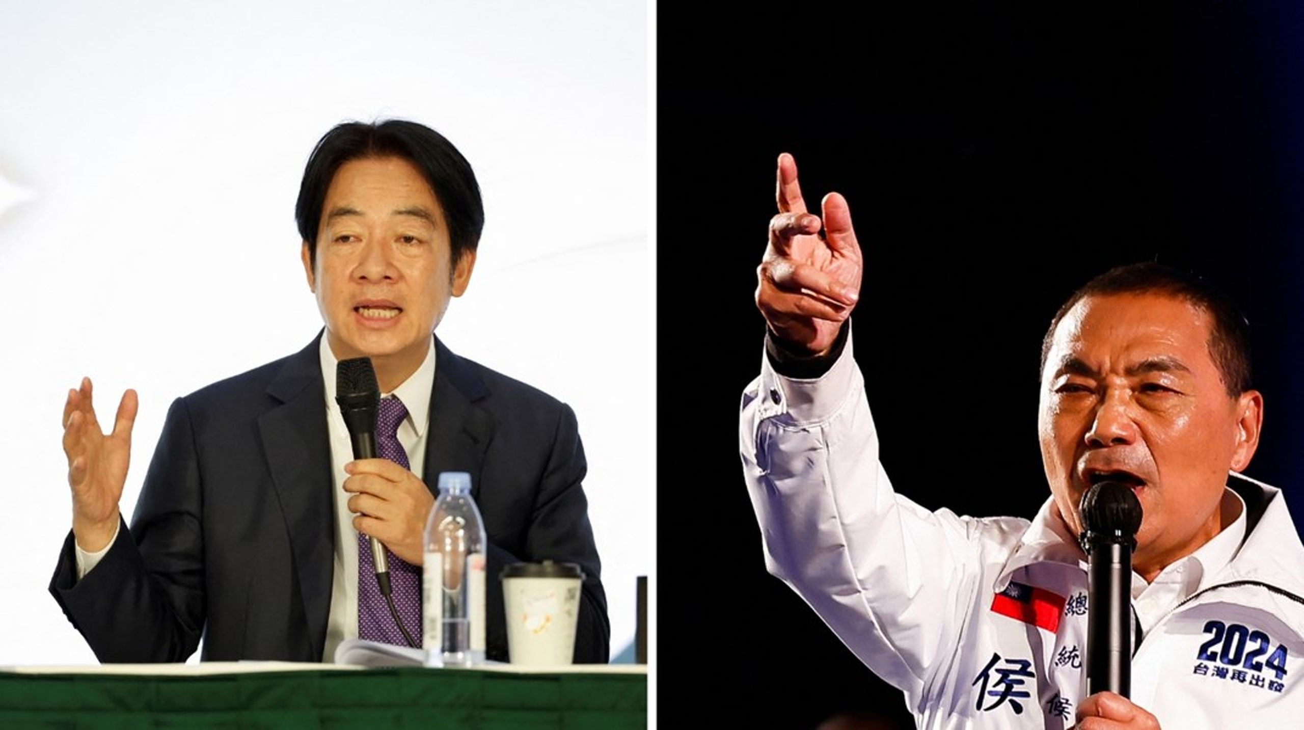 De to presidentkandidatene i lørdagen valg i Taiwan,&nbsp;Lai Ching-te og Hou Yu-ih.