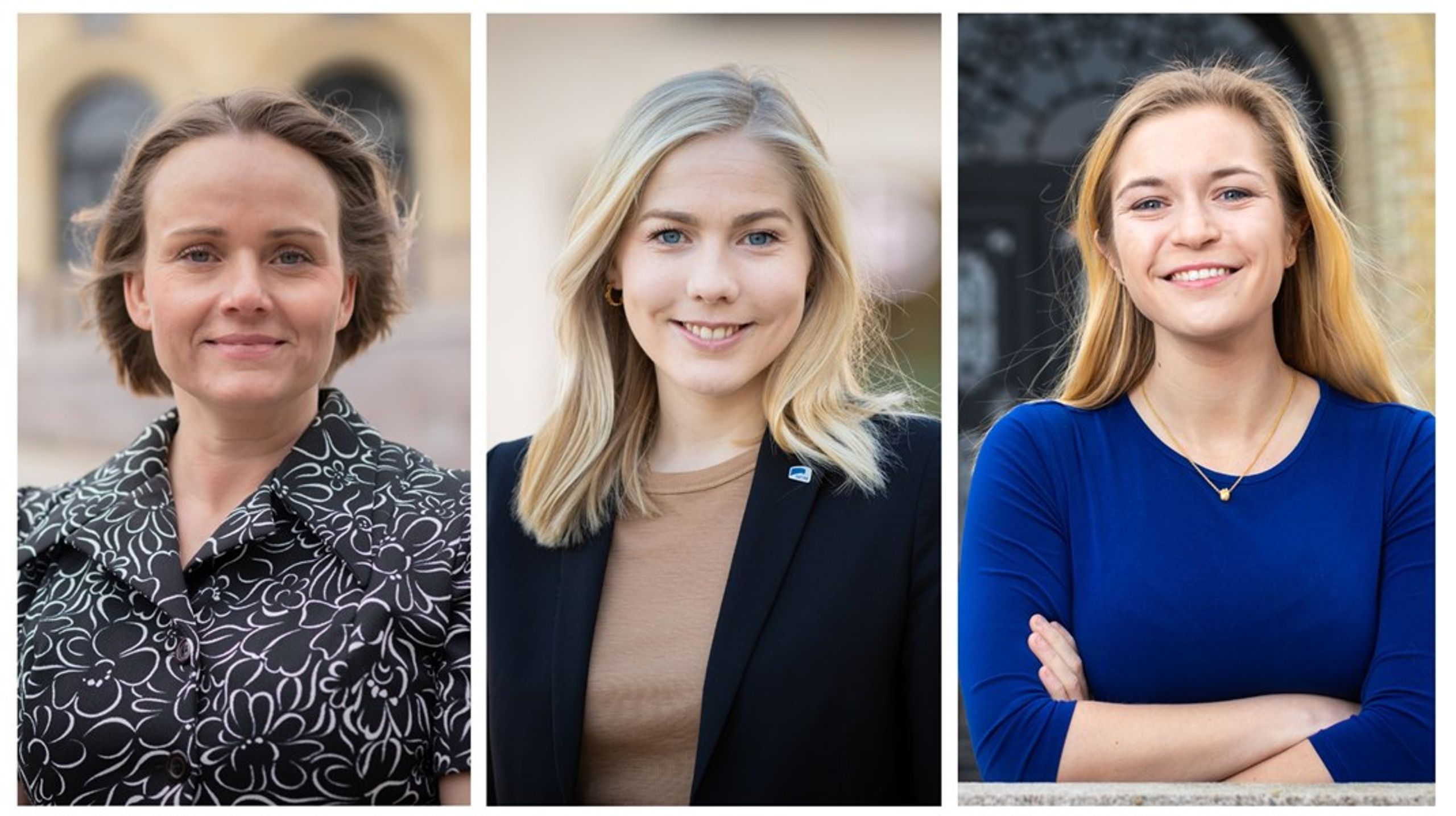 Høyre-representantene Margret Hagerup, Mari Holm Lønseth og Mathilde Tybring-Gjedde tar gjenvalg til Stortinget i 2025.