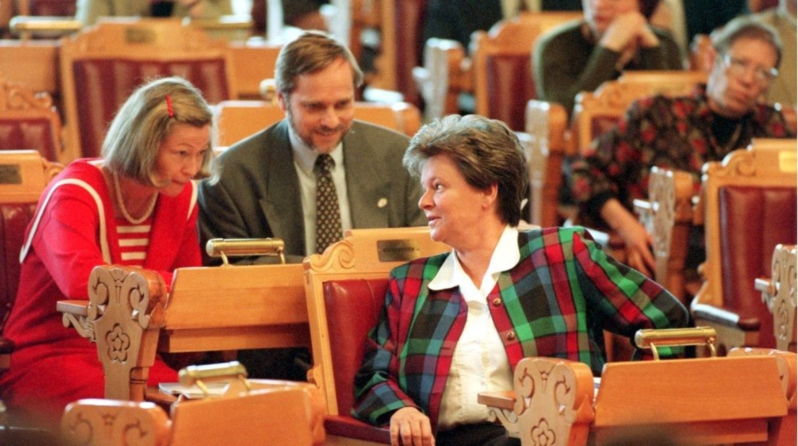 Gro Harlem Brundtland, Kaci Kullmann Five og Jan Petersen i stortingssalen&nbsp;da&nbsp;Norge hadde sin&nbsp;siste EU-debatt for nesten&nbsp;30 år siden.&nbsp;